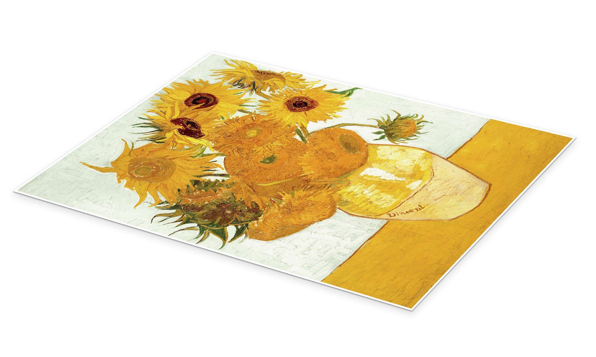 Posterlounge Wandbild Zwölf Sonnenblumen in einer Vase, Vincent van Gogh, e günstig online kaufen