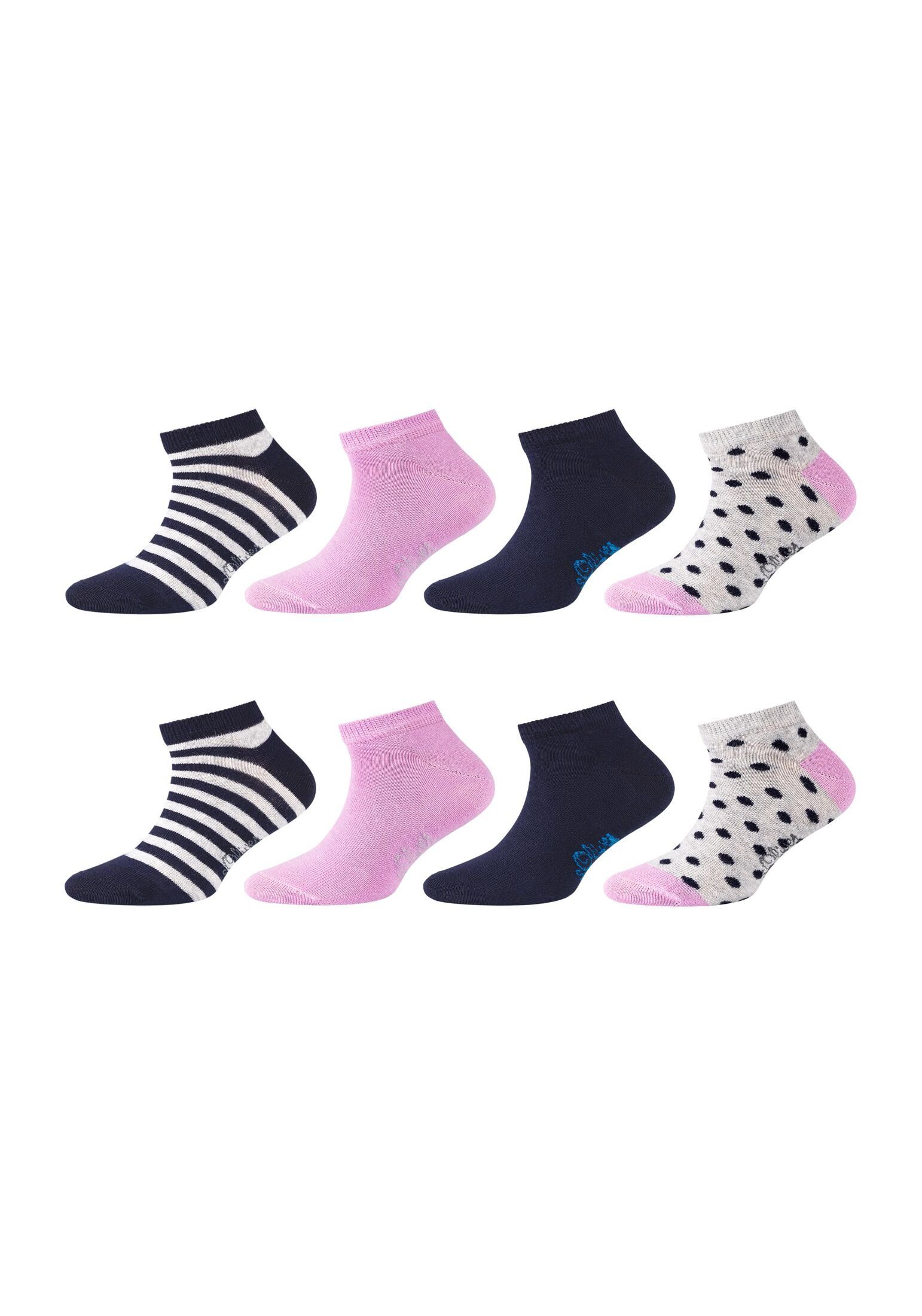 s.Oliver Sneakersocken Sneakersocken 8er Pack, Keine Druckstellen dank  weichen, handgekettelten Zehennähten