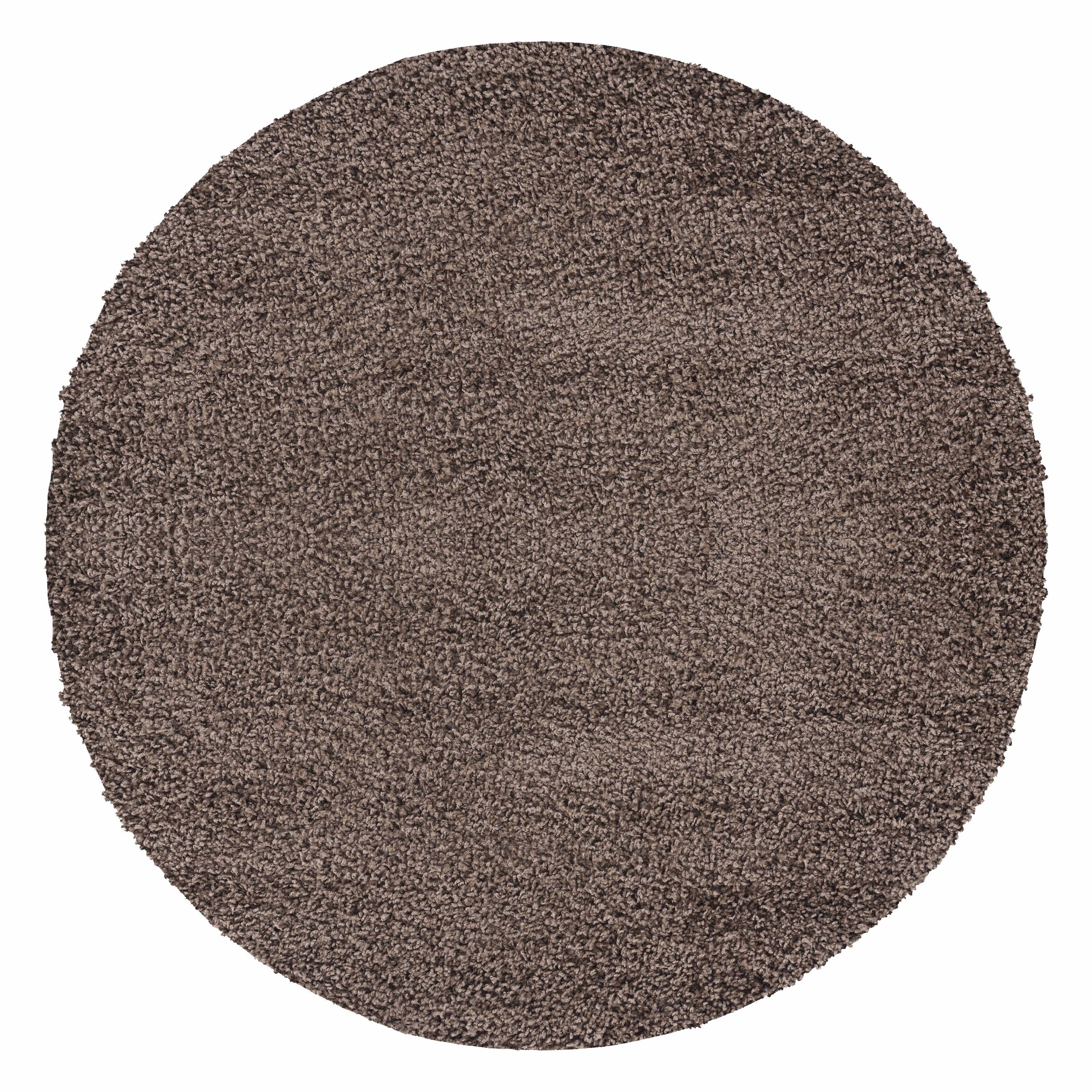 Teppich Unicolor - Einfarbig, Teppium, Rund, Höhe: 30 mm, Teppich Wohnzimmer Mocca