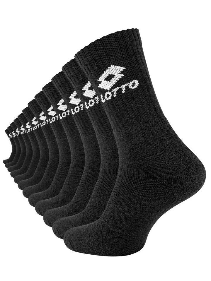 Lotto Socken Tennissocken (12-Paar) mit stoßdämpfendem Vollfrottee-Fußbett