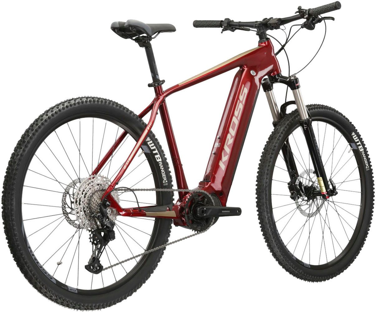 Kross E-Bike Mountainbike E-MTB Level Boost 2.0 29 Zoll rot - Shimano Mittelmotor, 11 Gang Shimano DEORE M5100 Schaltwerk, Kettenschaltung, Mittelmotor, 500 Wh, SHIMANO 36 V/250 W, Mittelmotor DU-E8000