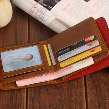 Rutaqian Brieftasche Geldbörse für Herren & Damen - Kreditkartenetui Geldbeutel (Braun)