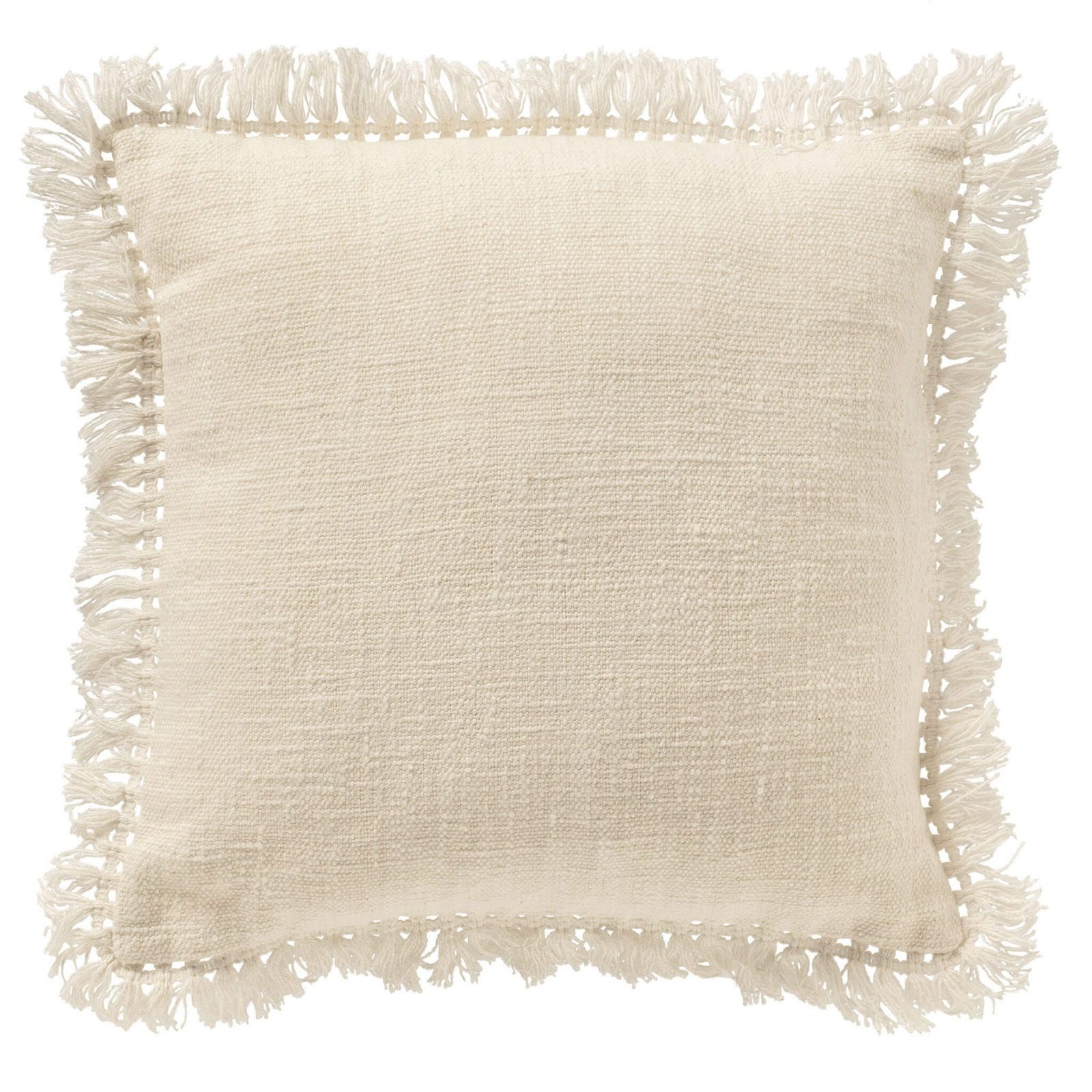 Dutch Decor Kissenhülle Uni 'Jonna' 45 x 45 cm, Mit Fransen