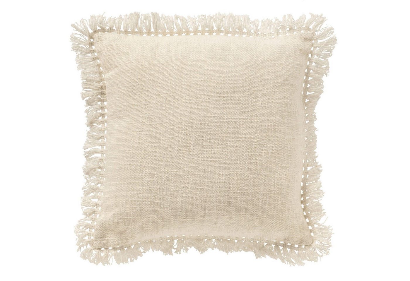 Dutch Decor Kissenhülle Uni 'Jonna' 45 x 45 cm, Mit Fransen