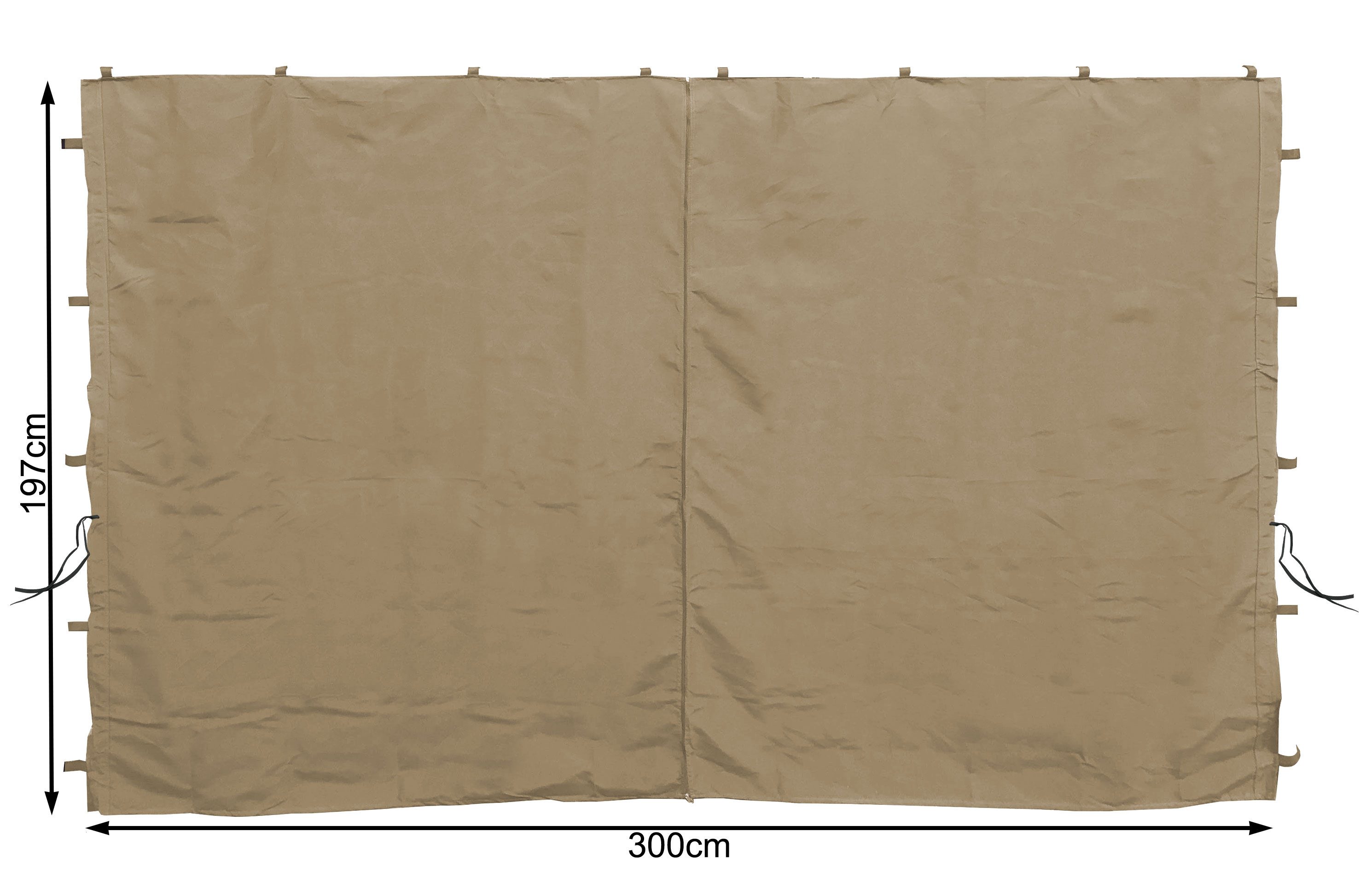 Quick Star Pavillonseitenteil 2 Seitenteile mit RV für Pavillons 3x3m, Seitenwand Set 2tlg für Pavillons 3x3m mit Reißverschluss