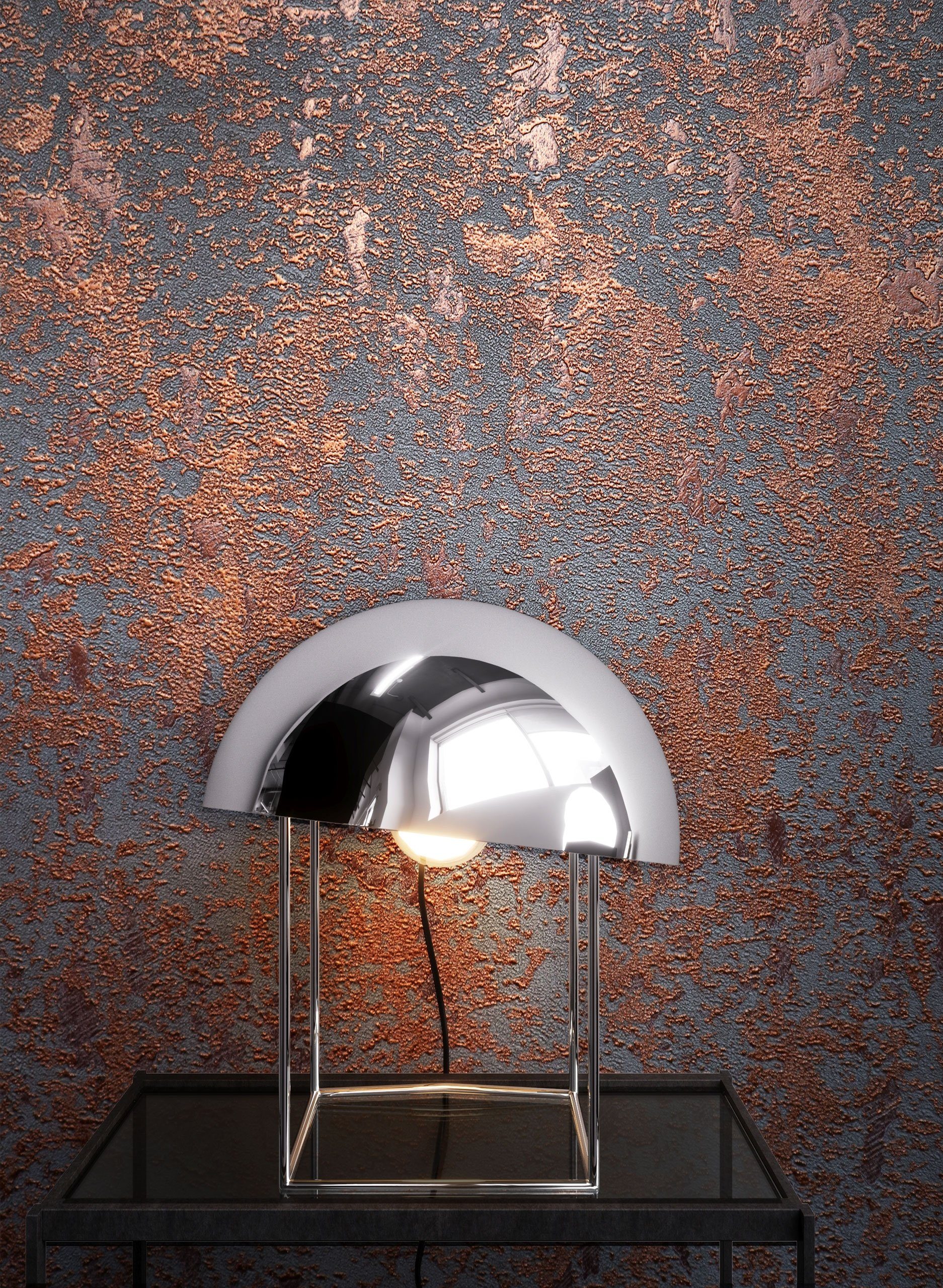 Newroom Vliestapete, Kupfer Tapete Uni Leicht Glänzend - Beton Anthrazit Ro günstig online kaufen