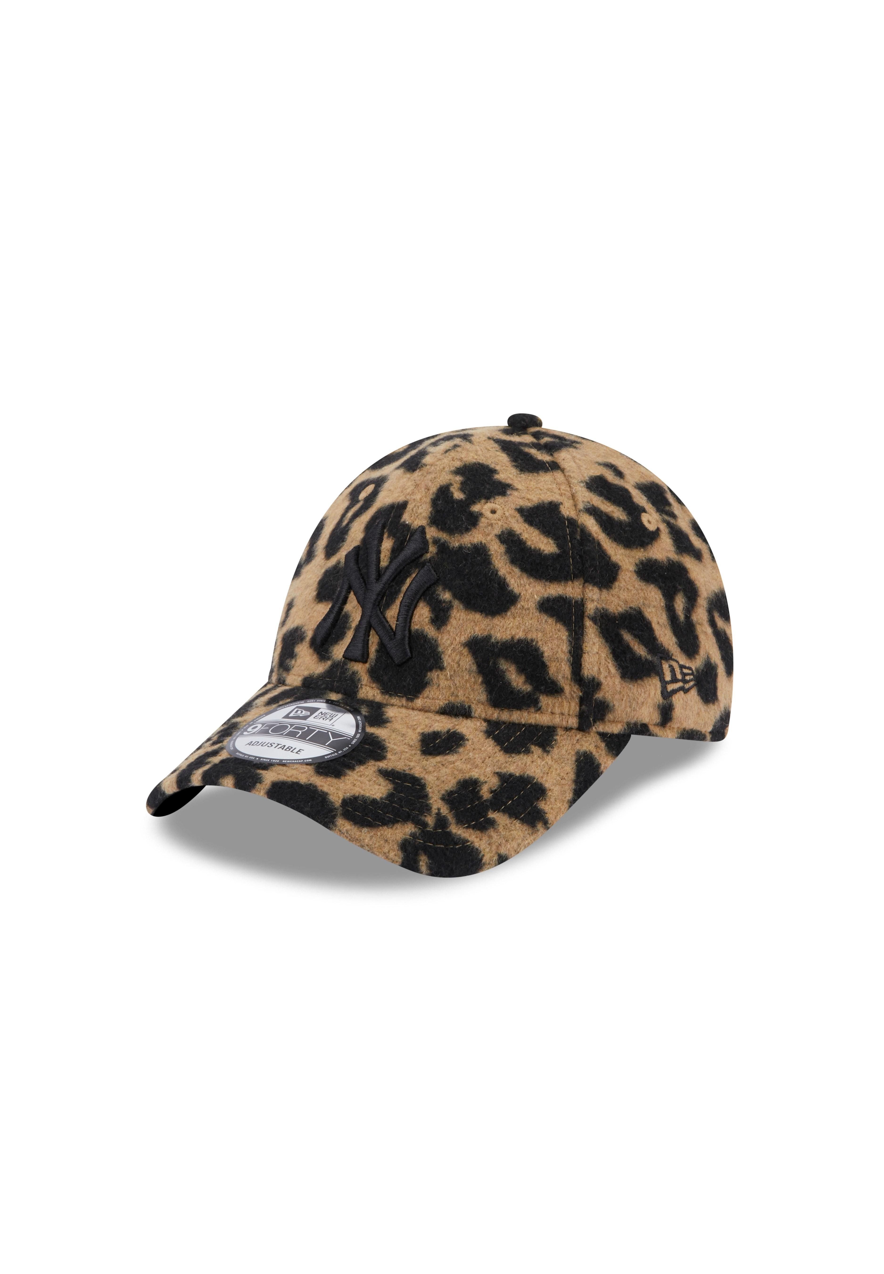 New Era Baseball Cap New York Yankees MLB Leopard Camouflage Black 9Forty Adjustable Women (1-St)