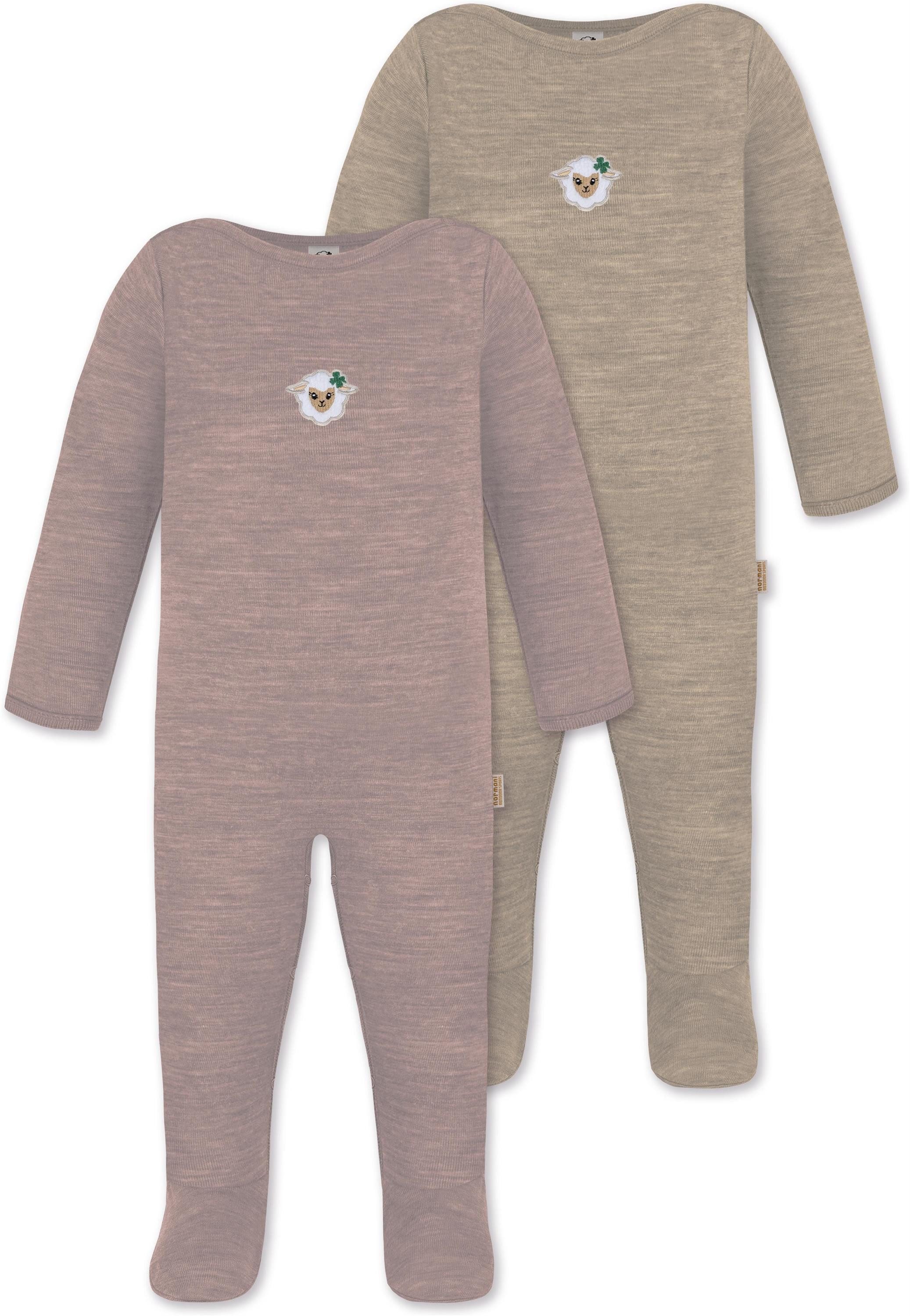 Langarmwickelbody 2er Pack MERINO Baby Merino Strampler Levin