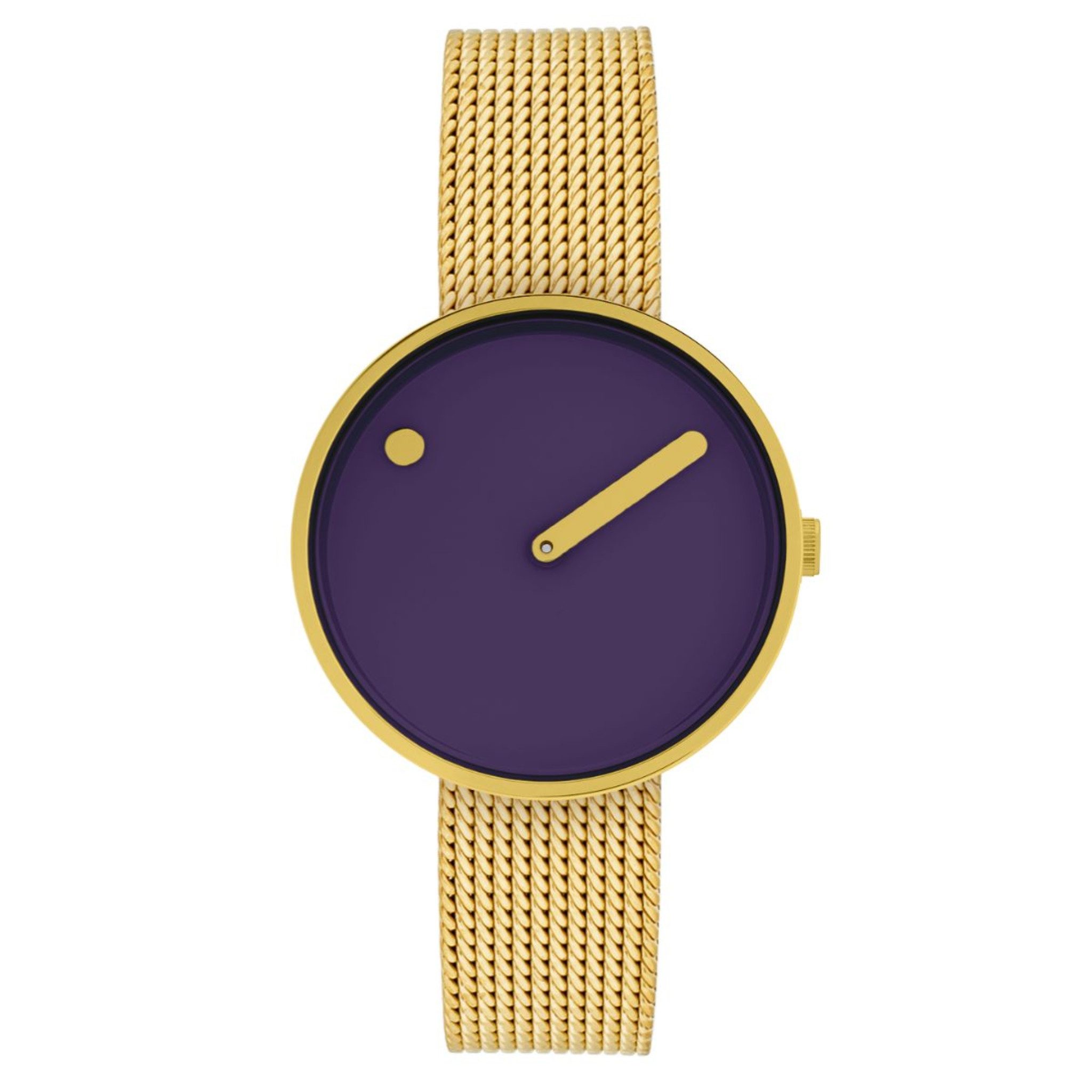 PICTO Quarzuhr 34037-0914G, Lila, Gelbgoldfarben, Picto Design