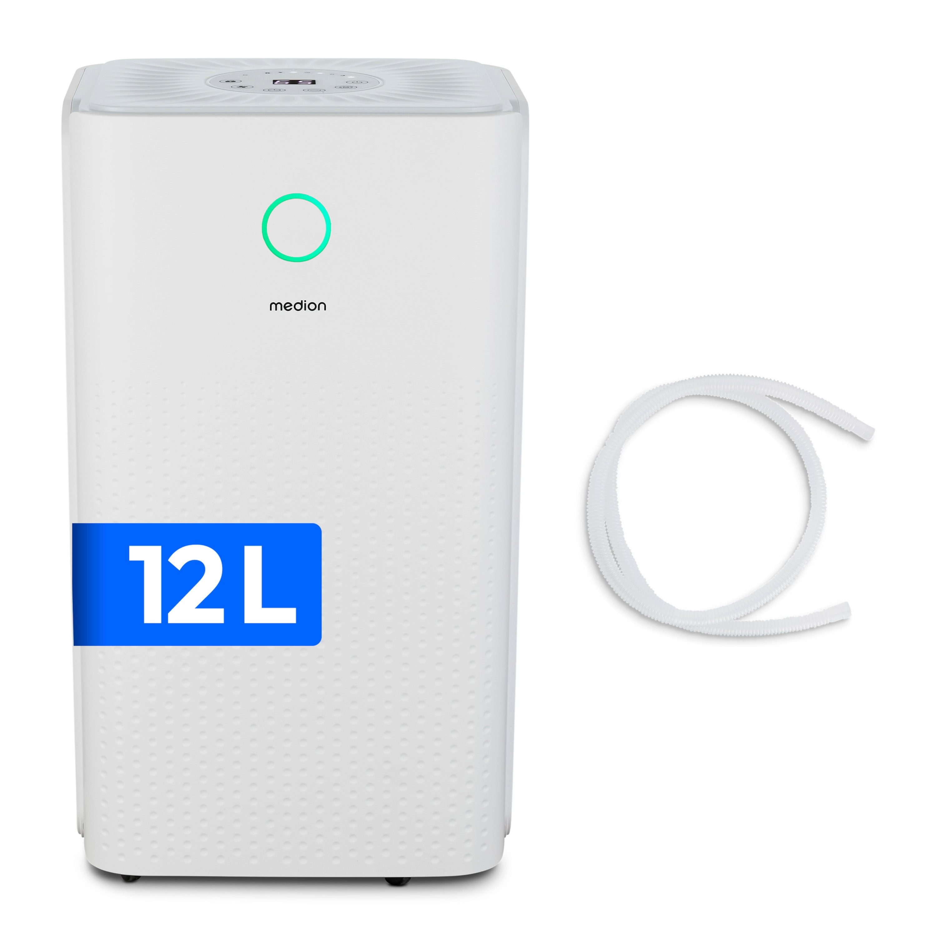 Medion® Luftentfeuchter MEDION DH12 Luftentfeuchter elektrisch 12Liter/23h bis zu 15qm 38db