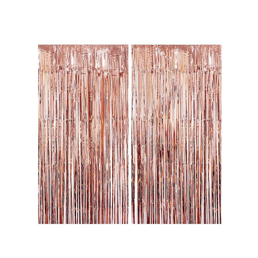 CTGtree Luftschlange Metallic Tinsel Vorhange Hintergrund Fringe Glitzervorhänge 10stk Rosegoldener Regen