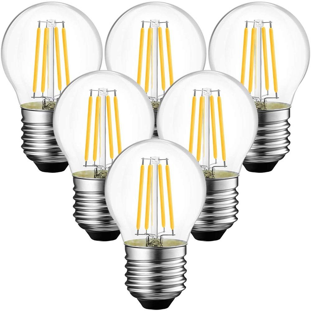 BEARSU LED Tischleuchte »E27 Filament LED Lampe G45 470Lm Birne 4 W ersetzt 40  W, 2700 K Warmweiß, nicht dimmbare Globe LED Glühbirne, 6er Pack« online  kaufen | OTTO