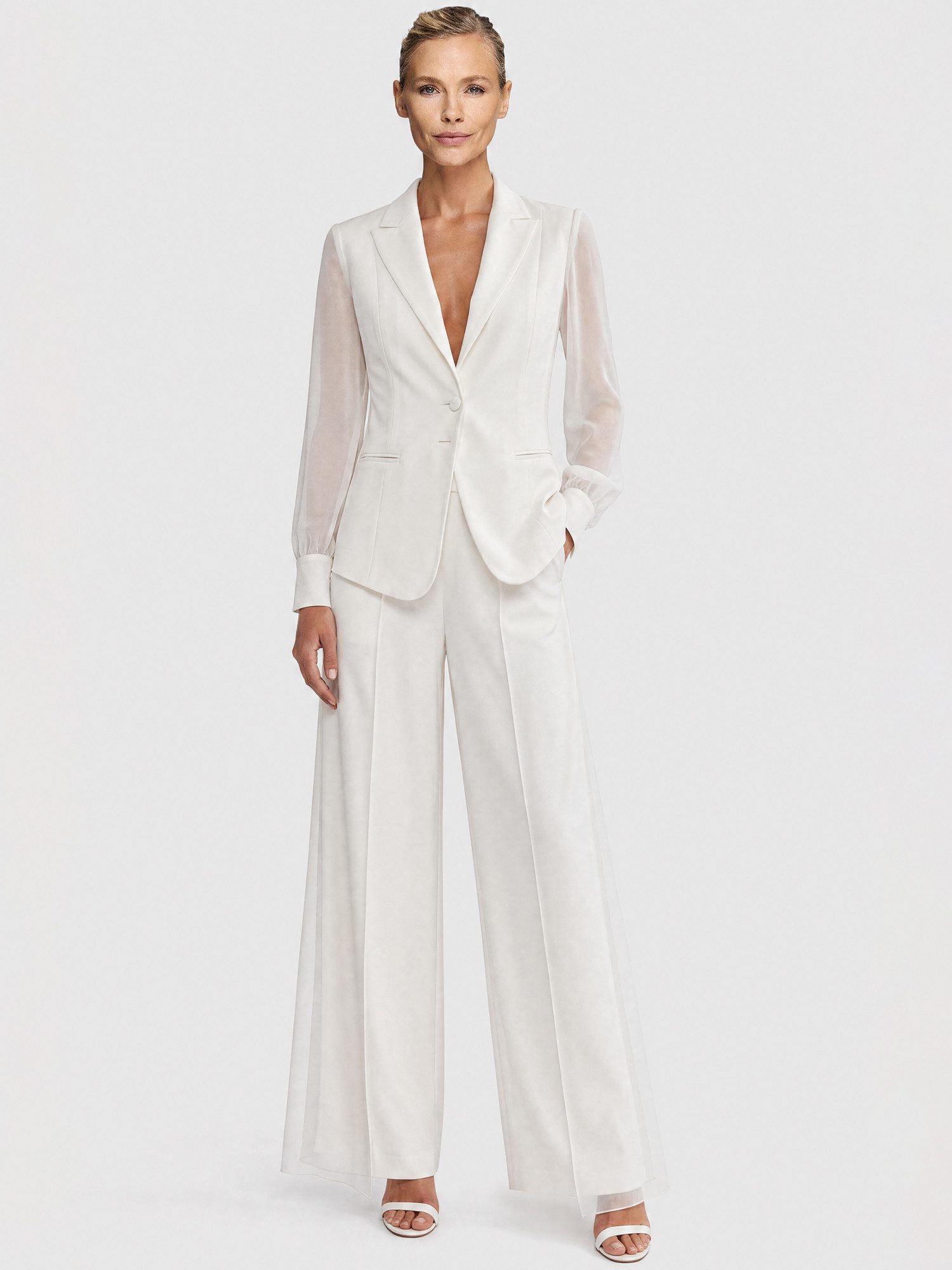 Apart Stoffhose mit Chiffon-Layer