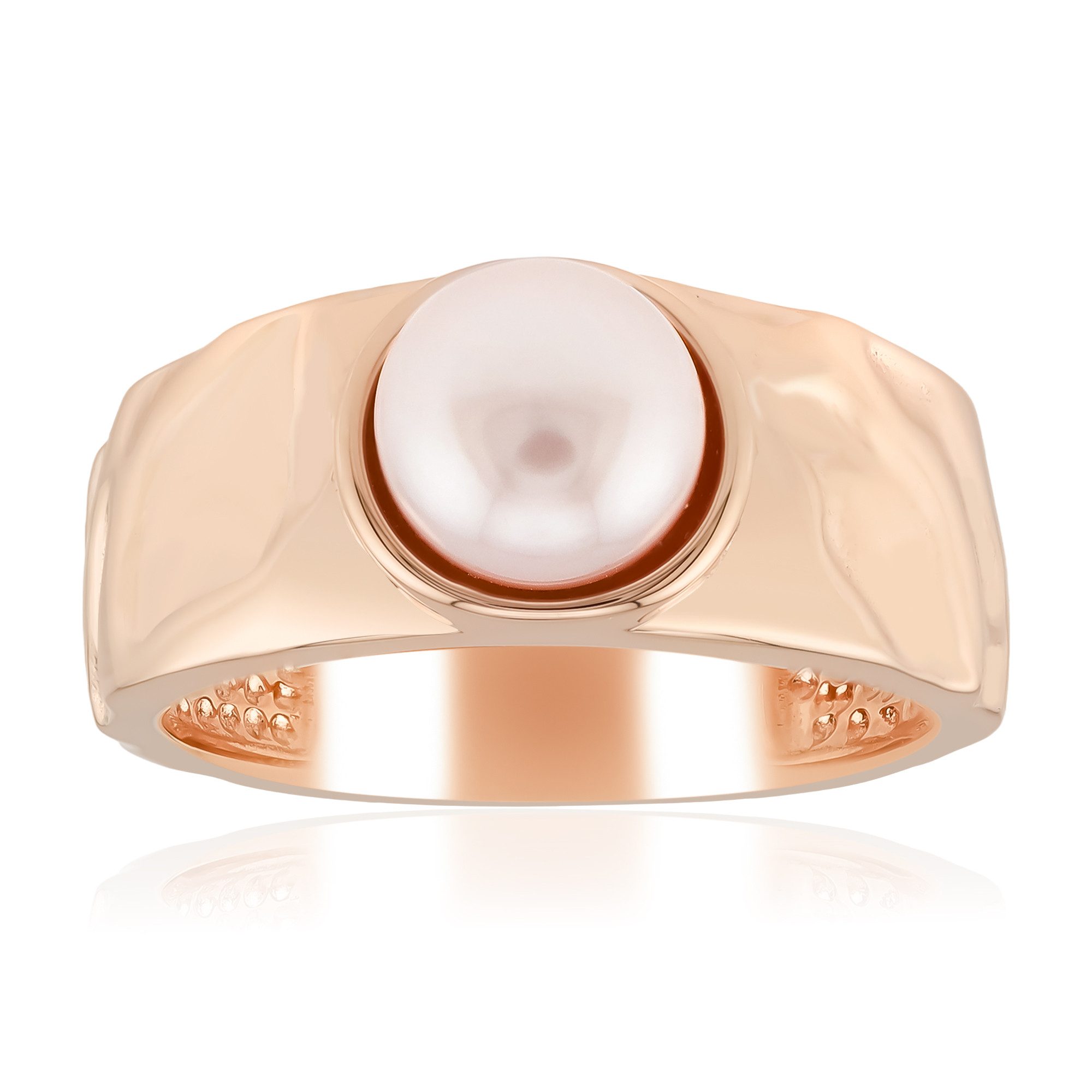Cavill Perlenring Ring mit rosa Süßwasserperle, rosévergoldet (1-tlg)