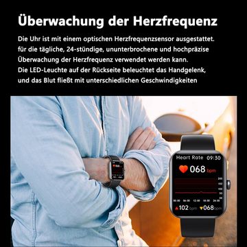 GelldG Smartwatch, mit Telefonfunktion, Fitness Tracker, IP68 wasserdicht Smartwatch
