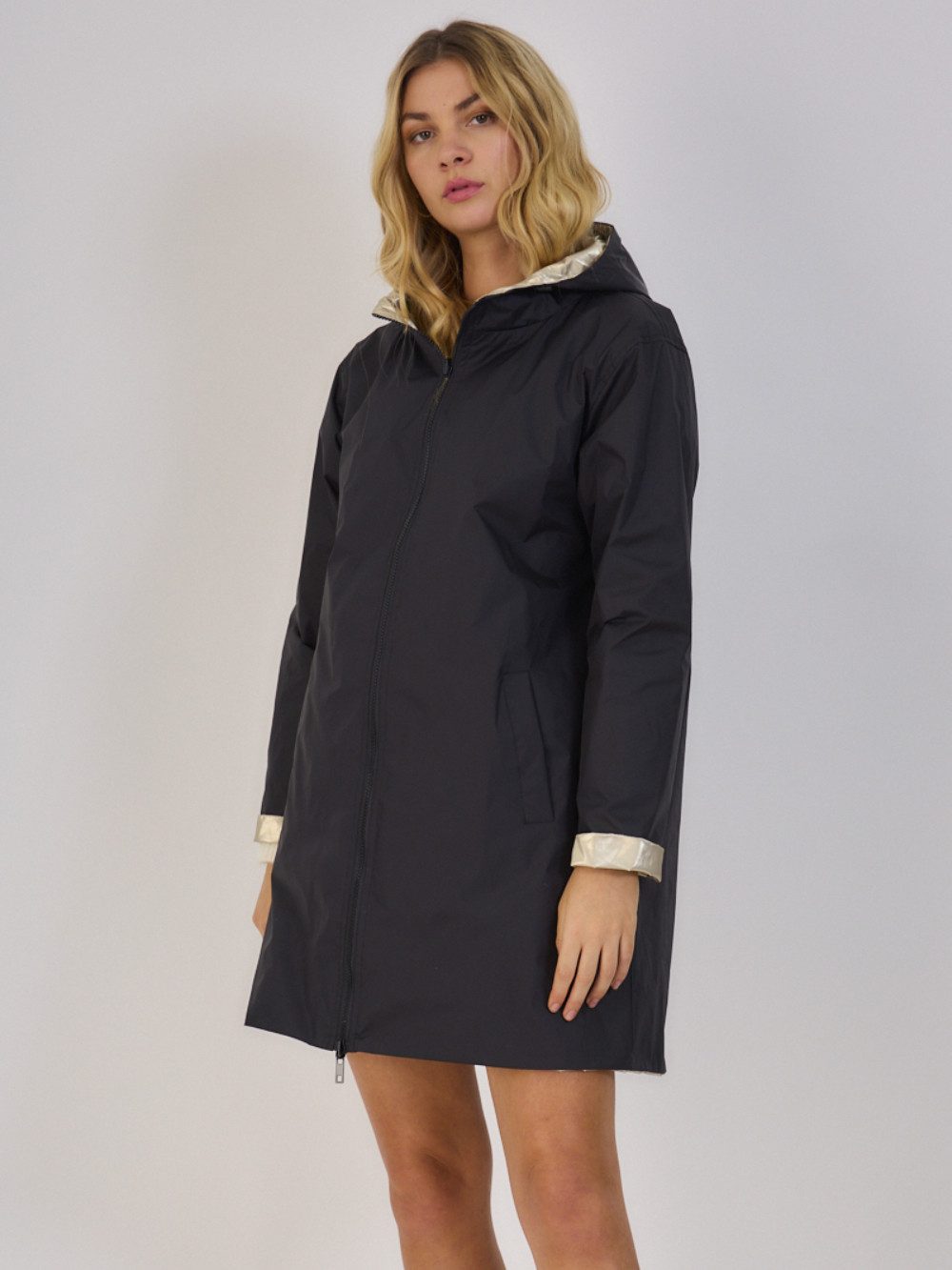 ANNIS Fashion & Accessoires Regenmantel "STORMY" (1-tlg) wendbare Regenjacke, lang, stylisch