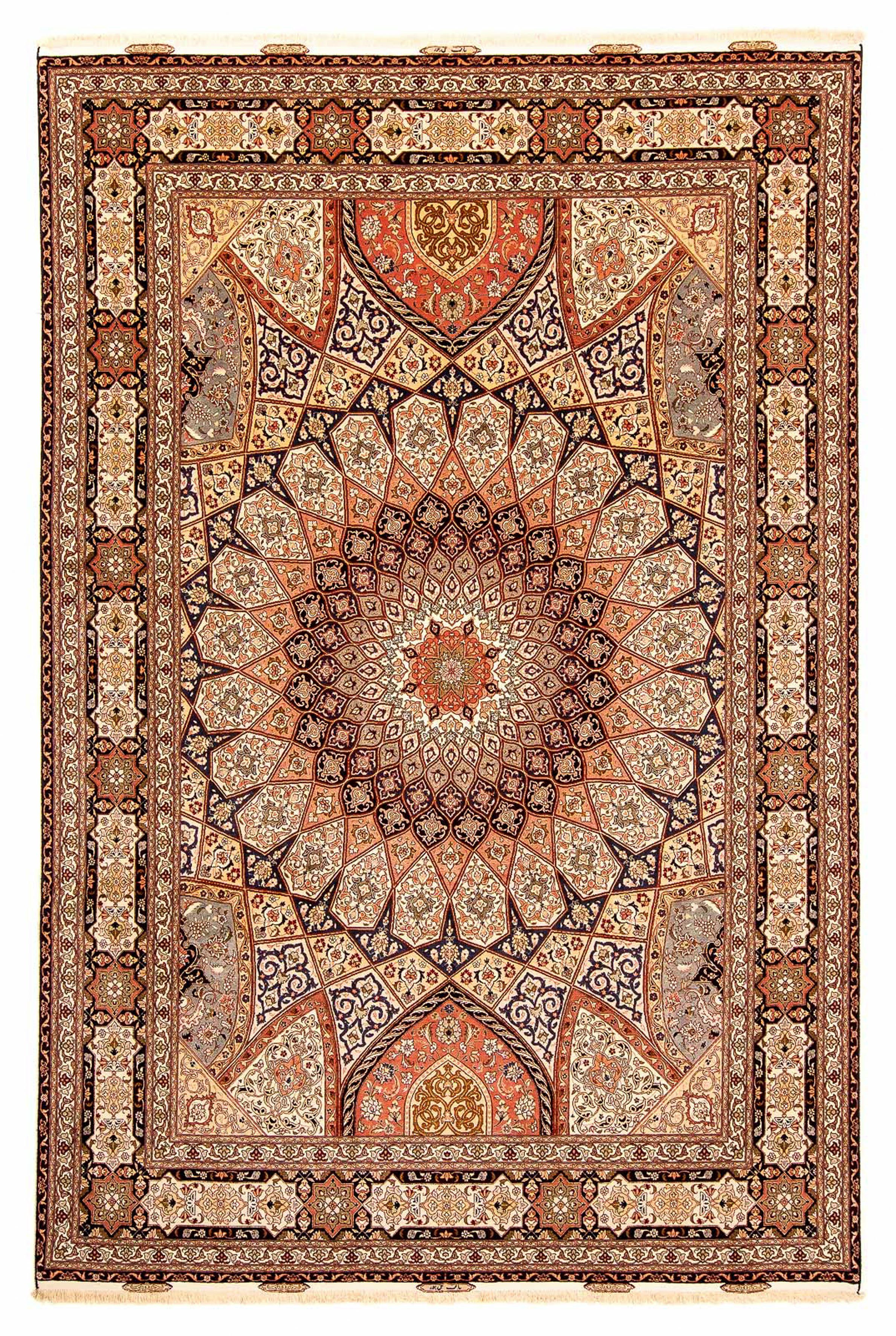 Orientteppich Perser - 247 morgenland, Wohnzimmer, mit Handgeknüpft, 352 mehrfarbig, Täbriz Höhe: cm x Zertifikat - Einzelstück mm, Royal rechteckig, 7 - 
