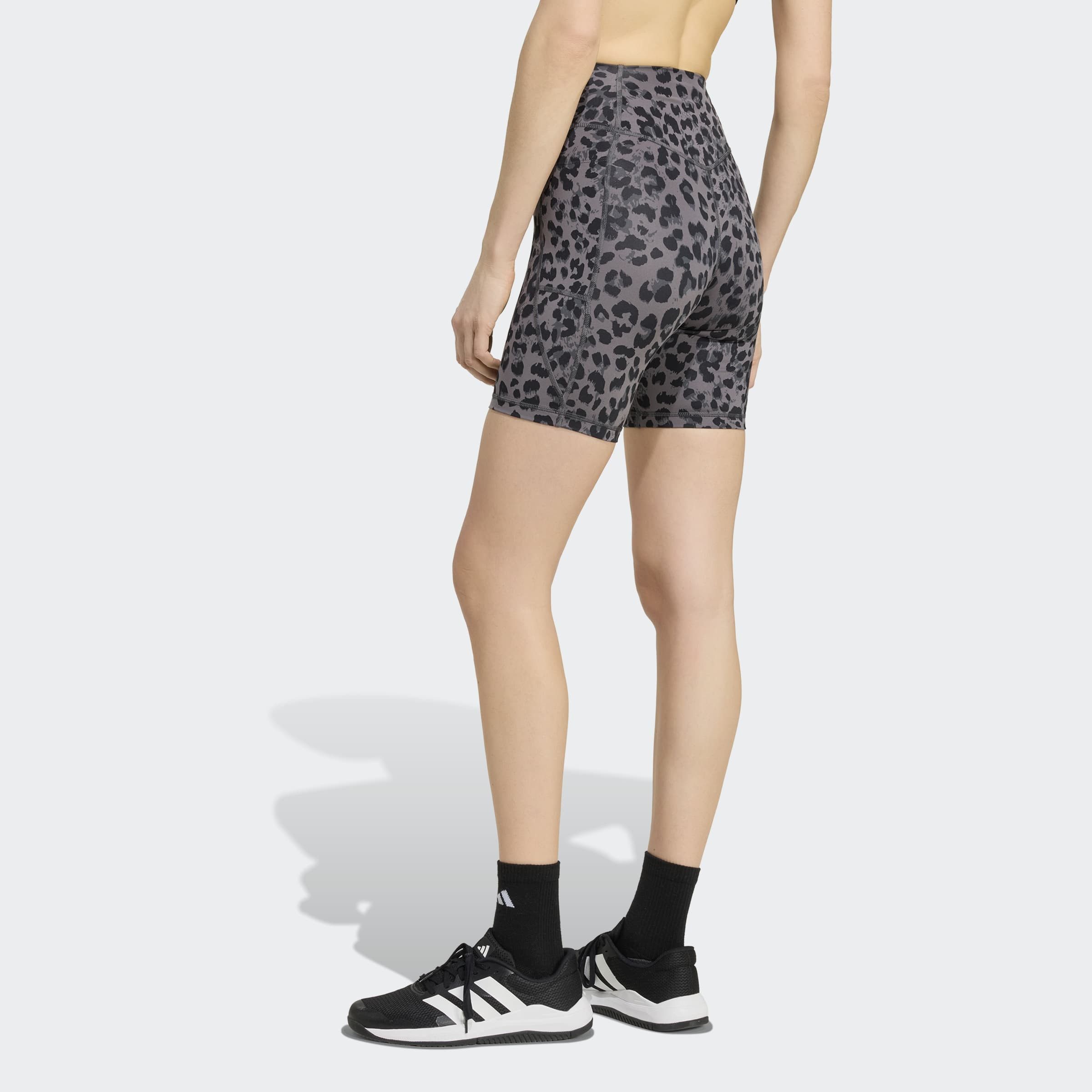 adidas Performance Shorts OPTIME ESSENTIALS WORKOUT LEGGINGS, KURZ, LEOPARDENPRINT