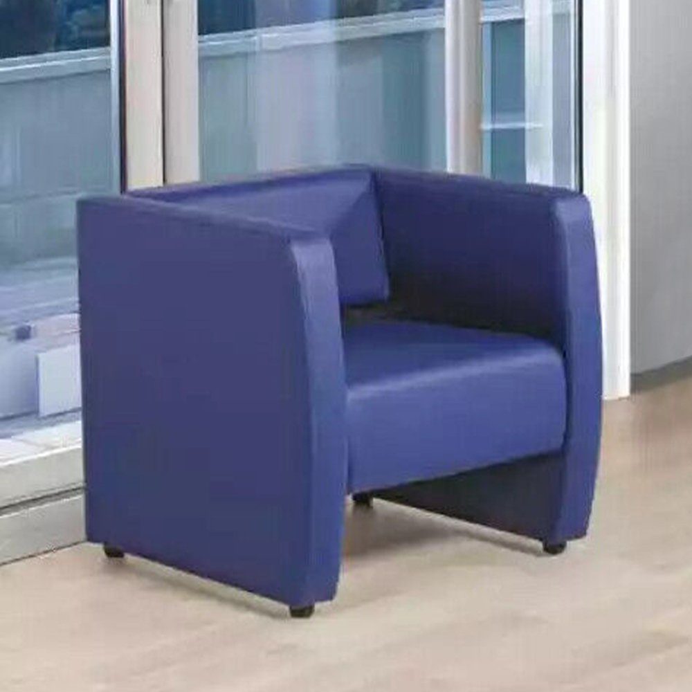 JVmoebel Sessel Luxus Blauer Sessel Büro Möbel Arbeitszimmer Polster Textil Stoff Neu (Sessel), Made In Europe