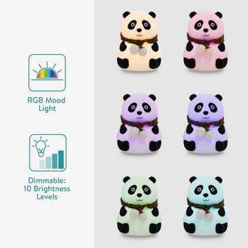 Navaris LED Nachtlicht LED Nachtlicht Pandabär Design - Fernbedienung - Süße RGB Kinderlampe