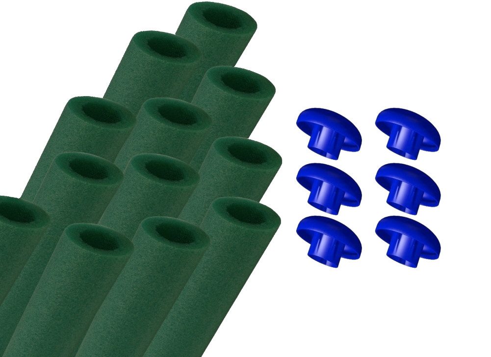 walexo Gartentrampolin Schaumstoff Schaumstoffabdeckung für 6 oder 8 Stangensysteme 92cm, (12 tlg)