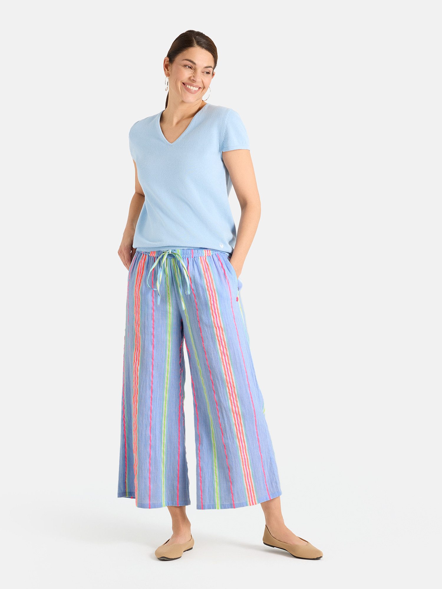 Lieblingsstück Schlupfhose LS-71 mit Bindeband, Steifen-Dessin