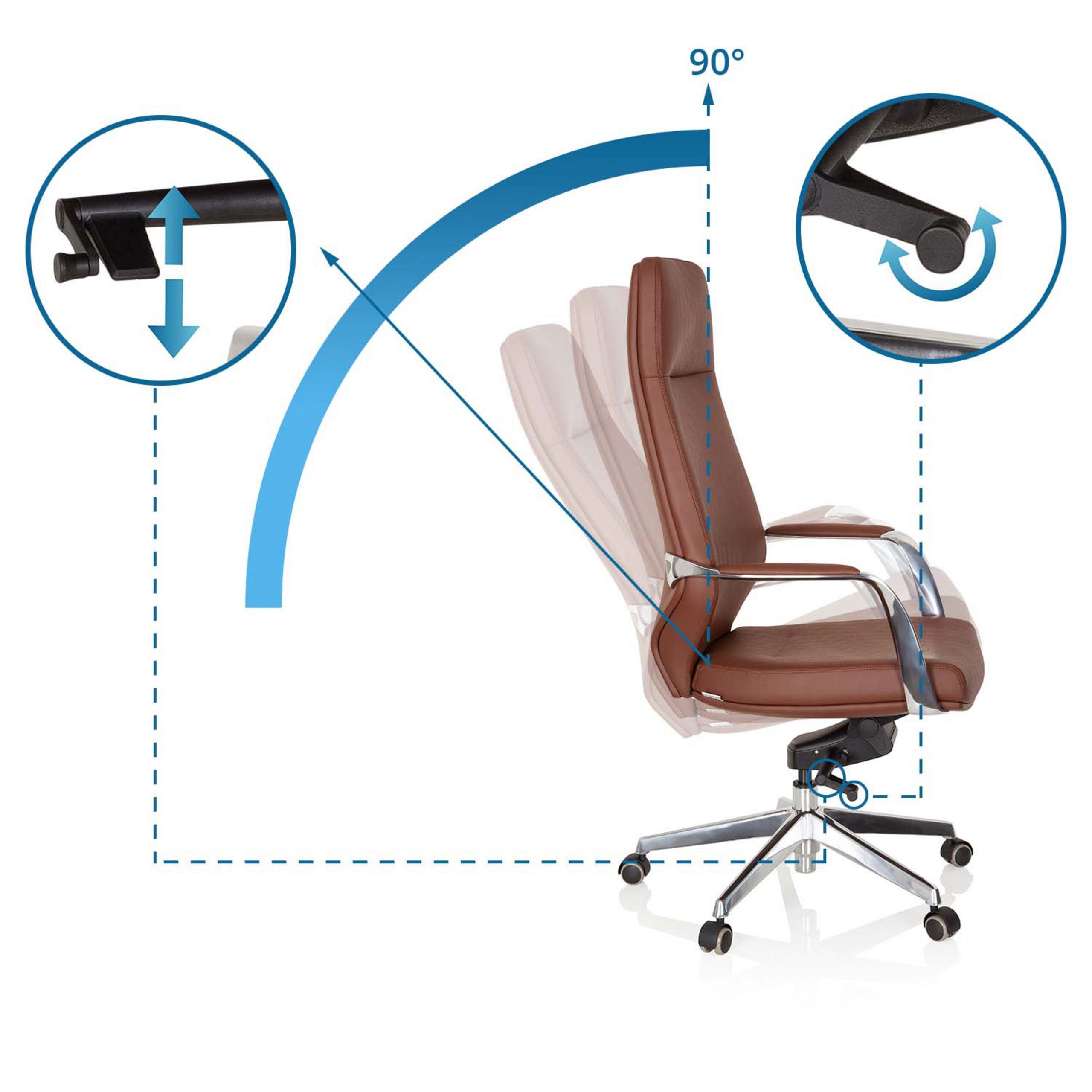 hjh OFFICE Chefsessel Profi Chefsessel Velvet Kunstleder mit Armlehnen, Drehstuhl Bürostuhl ergonomisch