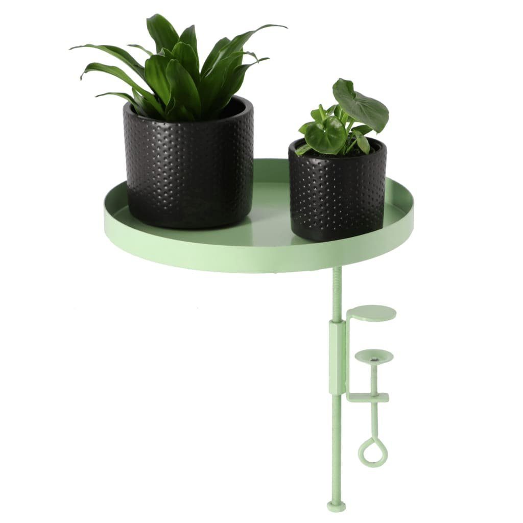 Esschert Design BV Tablett Blumentopfhalter Stahl Grün mit Klemme L, Rund