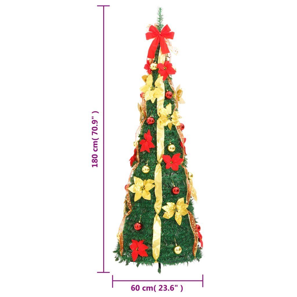 vidaXL LED Baum Pop-Up-Weihnachtsbaum Künstlich 180 Grün 150 LEDs cm