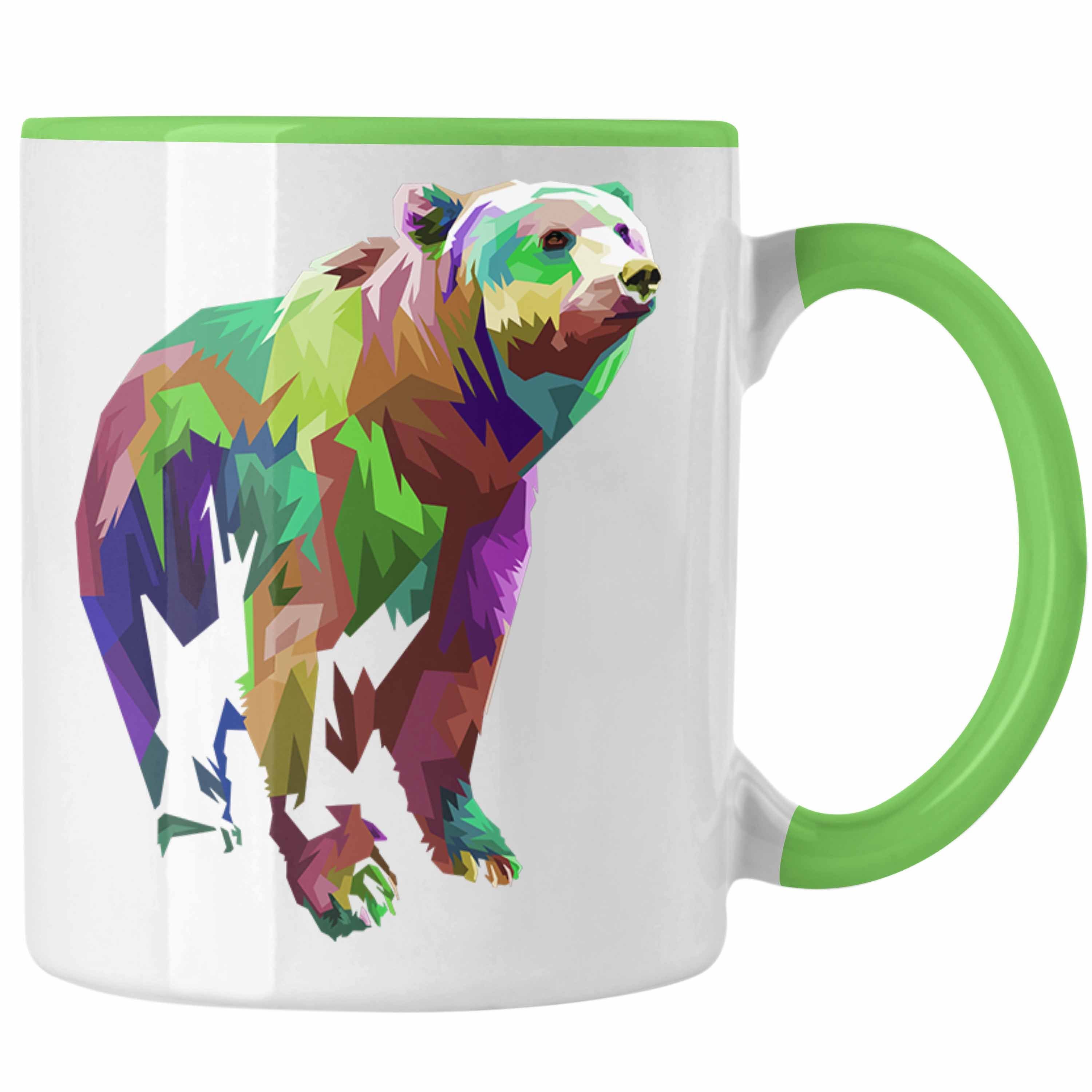 Trendation Tasse Trendation - Bär Bären Grafik Geschenk Liebhaber Tasse Grün Poiygon