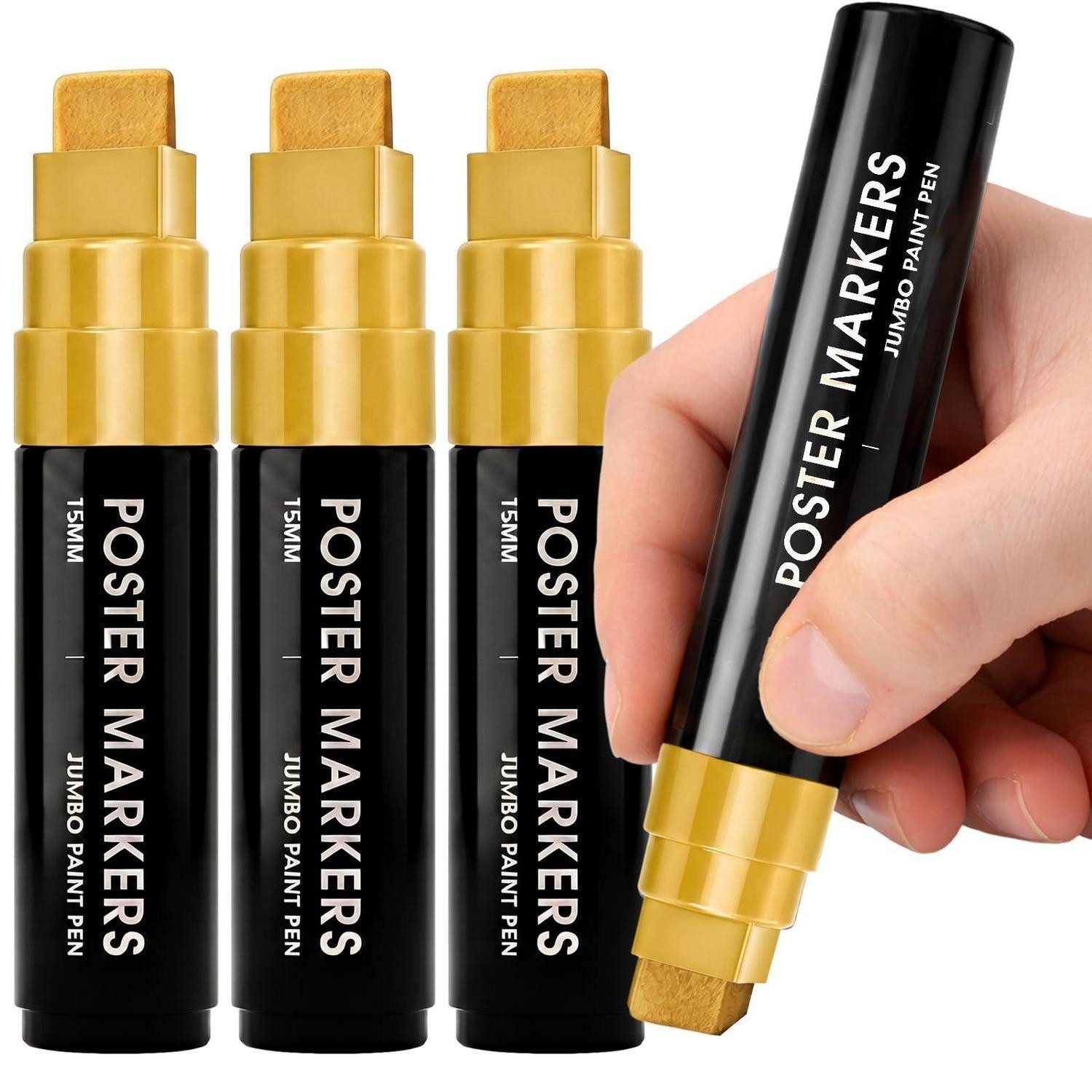 LuxusKollektion Marker Acrylmarker Set 3er Chisel Spitze Gold
