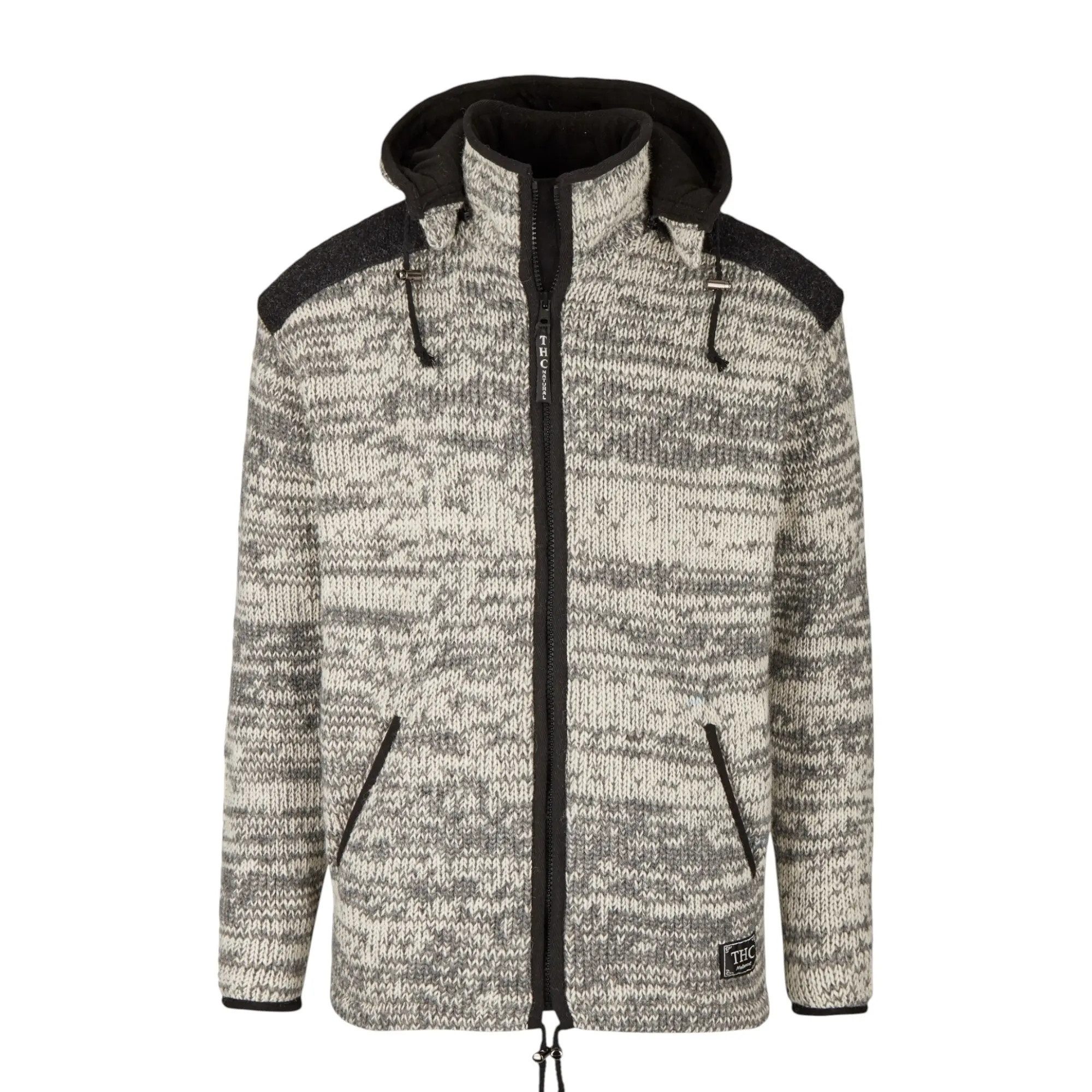 THC Natural Line Strickjacke THC Strickjacke 812 beige (1 Stück, 1-tlg., 1 Stück) Strickjacke mit abnehmbarer Kapuze