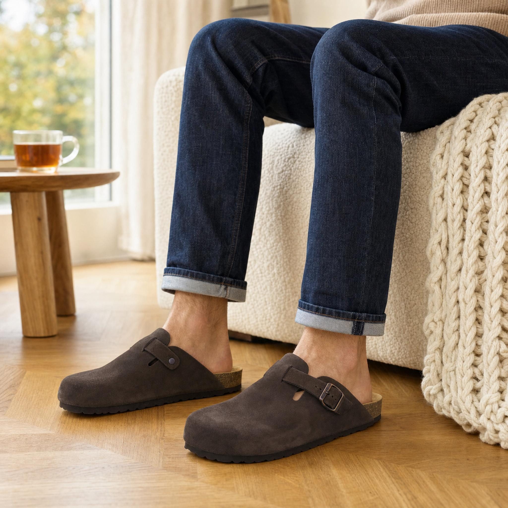 AFS-Schuhe Herren Clog aus Veloursleder mit Fußbett, Made in Germany – Bild 2 von 5