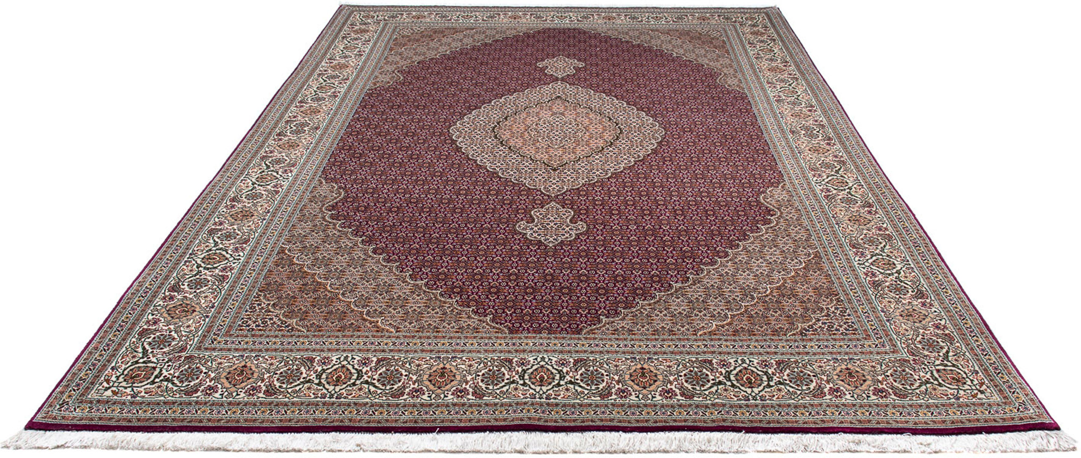 Orientteppich Perser - Täbriz - 302 x 203 cm - rot, morgenland, rechteckig, Höhe: 10 mm, Wohnzimmer, Handgeknüpft, Einzelstück mit Zertifikat