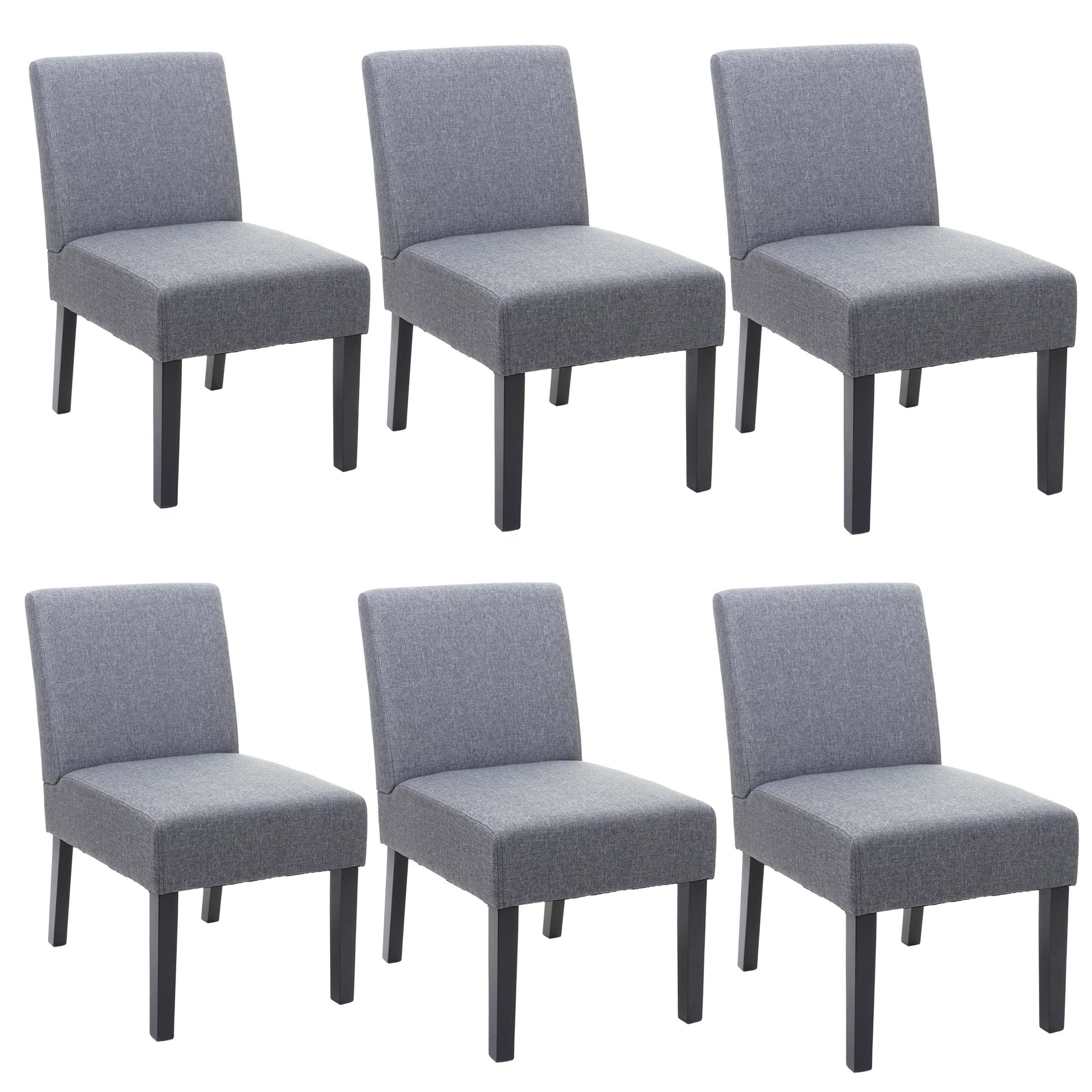 MCW Esszimmerstuhl St), Sitz- 6 Sitzfläche Rückenfläche, dunkelgrau lange | (Set, und 6er-Set, MCW-F61-6 Abgerundete Extra dunkelgrau