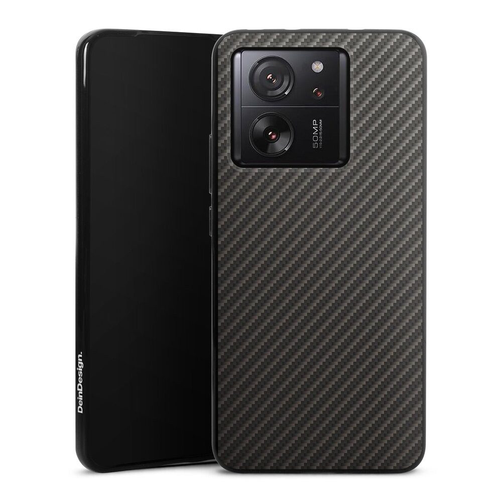 DeinDesign Handyhülle Metallic Look Muster Carbon Carbon, Xiaomi 13T Pro Silikon Hülle Bumper Case Handy Schutzhülle