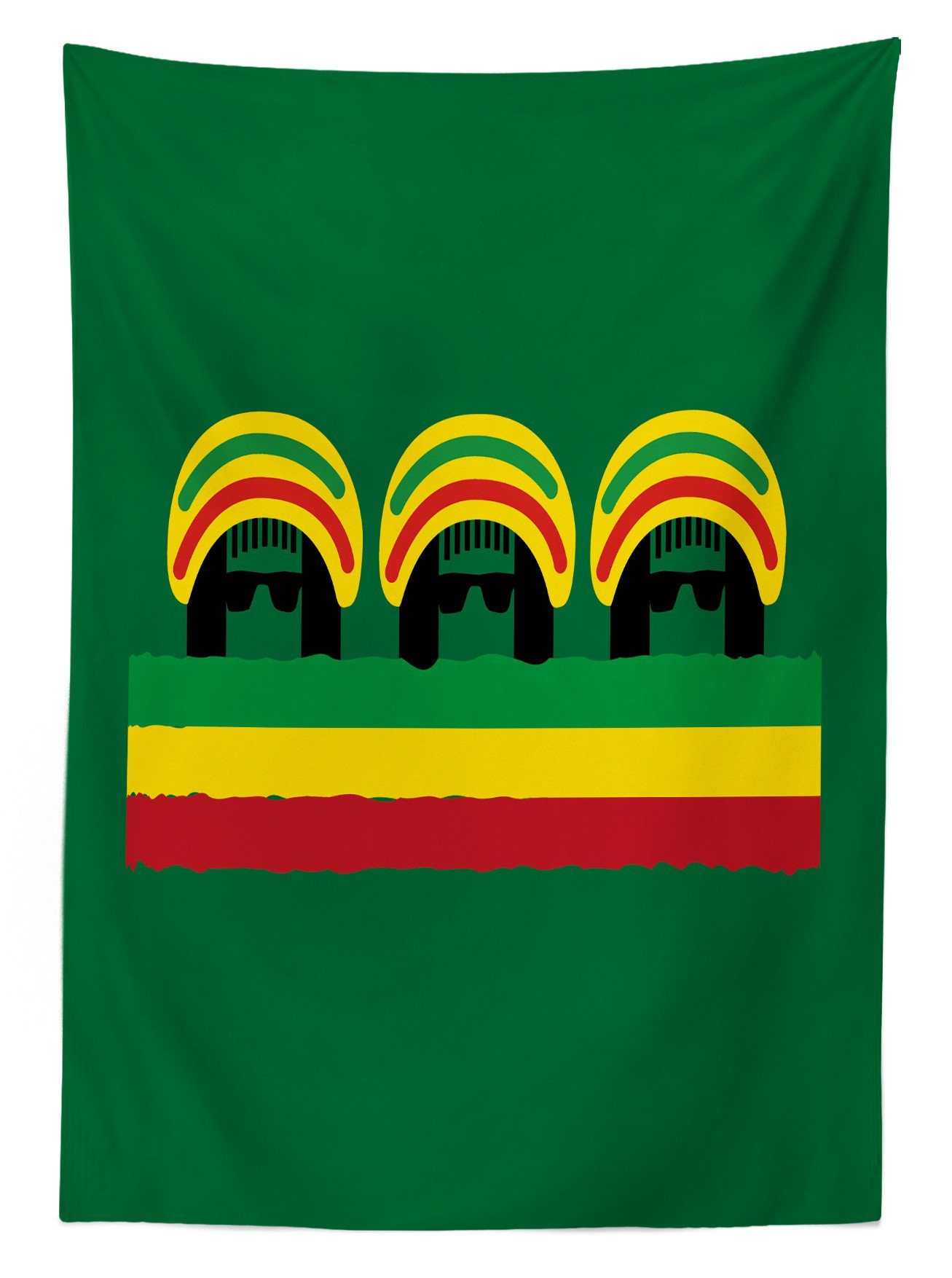 den Außen Abakuhaus Farben, Tischdecke Klare Reggae Farbfest Themed Für Waschbar Hut geeignet Bereich jamaikanisch