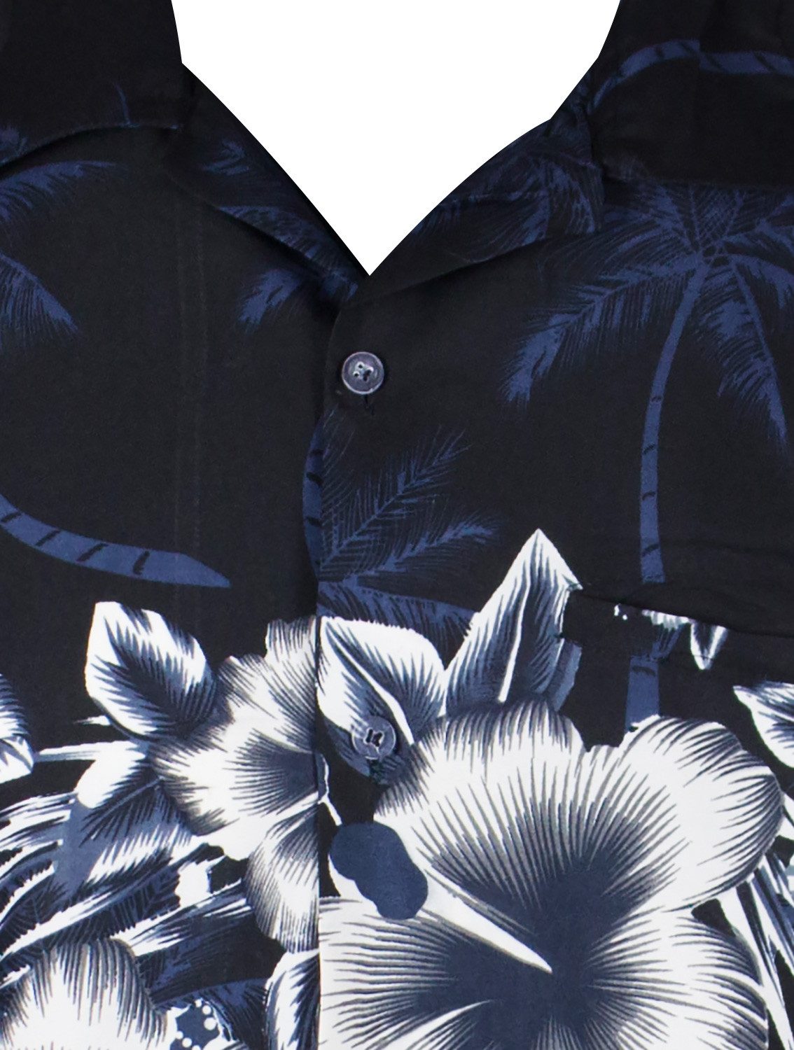 King Kameha Hawaiihemd Flower Chest Funky Hawaii-Hemd Herren Kurzarm Front-Tasche Unisex