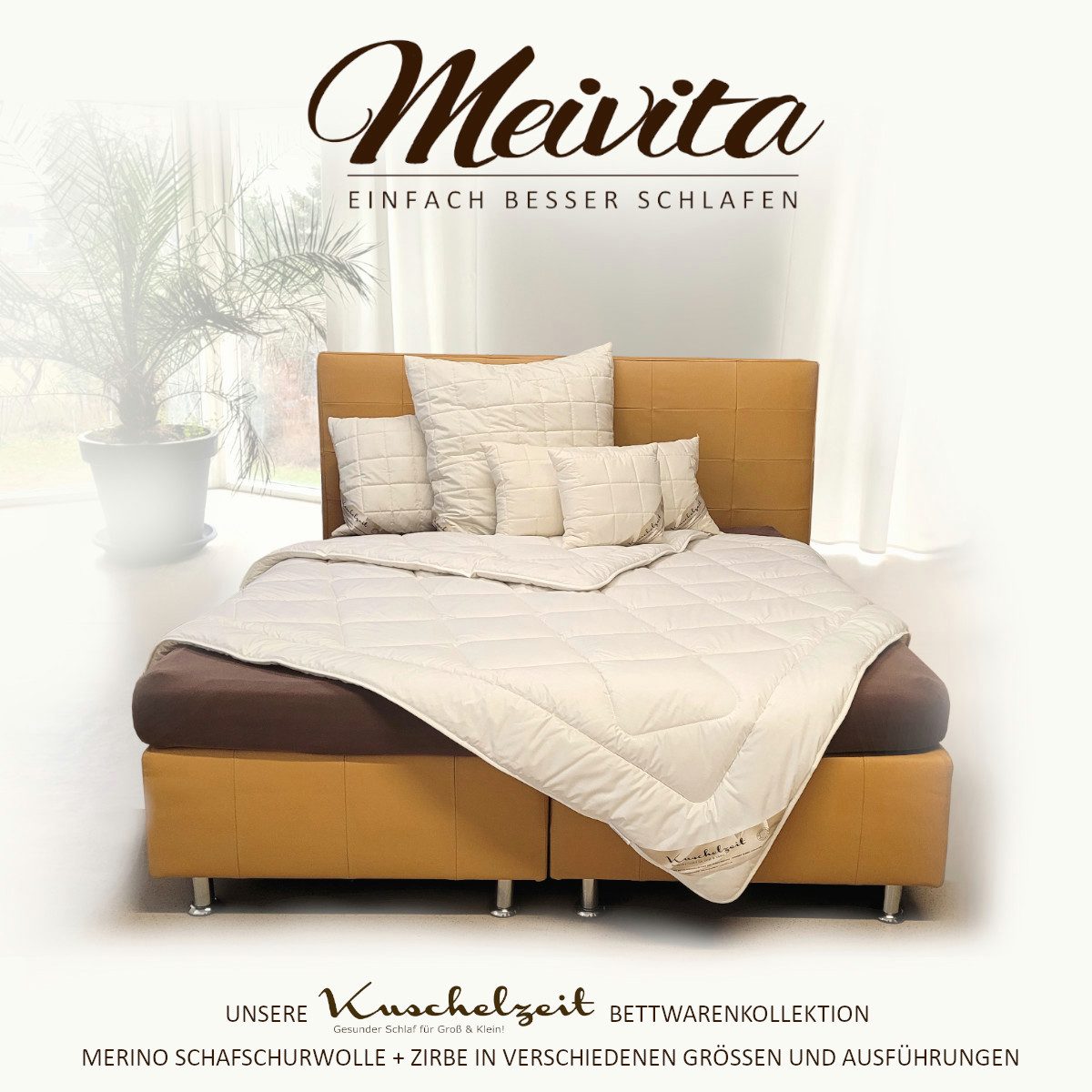 Meivita Naturhaarbettdecke Merino Schafschurwolle Zirbe Ganzjahresdecke, Fü günstig online kaufen