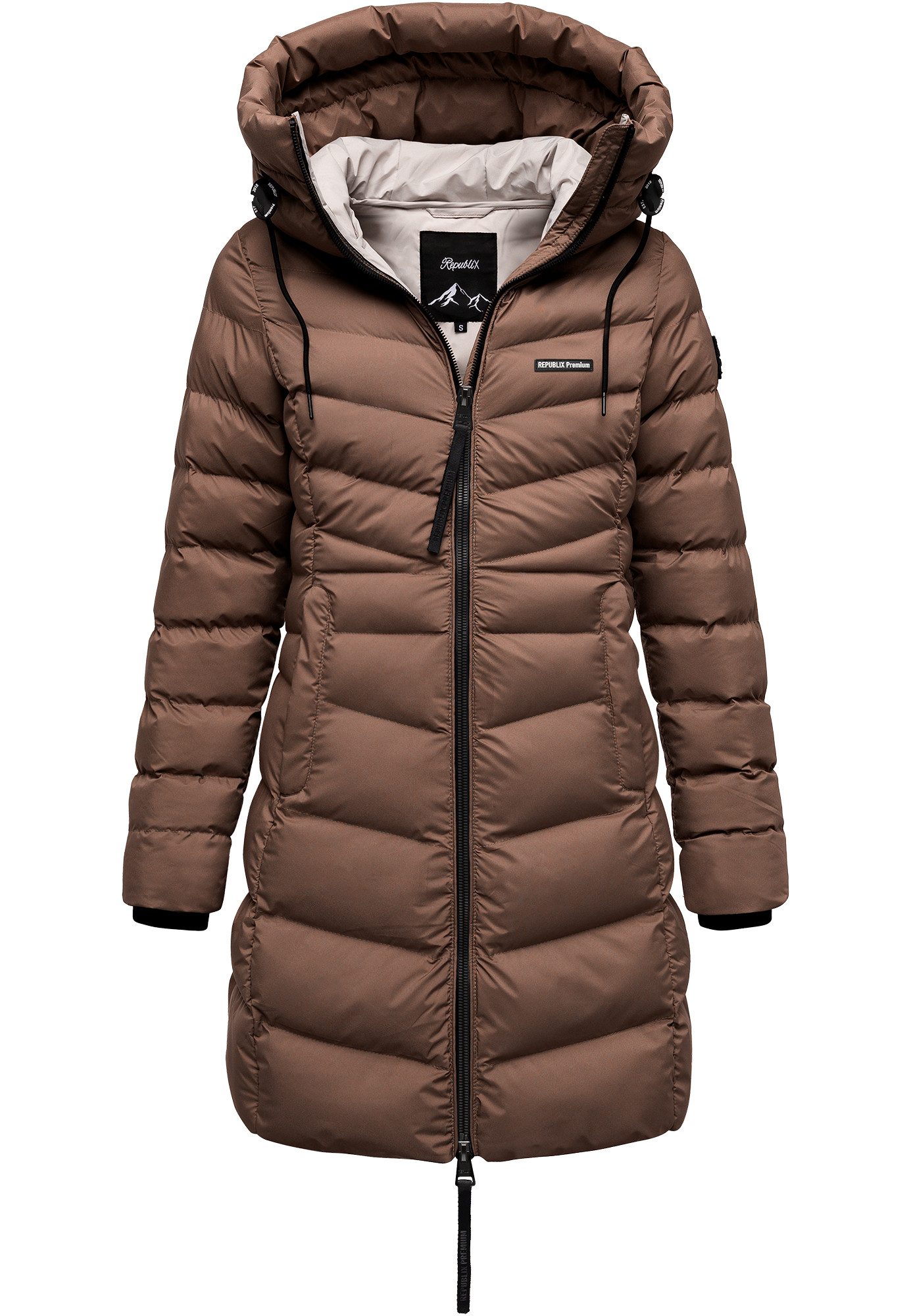 REPUBLIX Winterjacke CECELIA Damen Gefütterte Winter Jacke Mantel Parka mit großer Kapuze