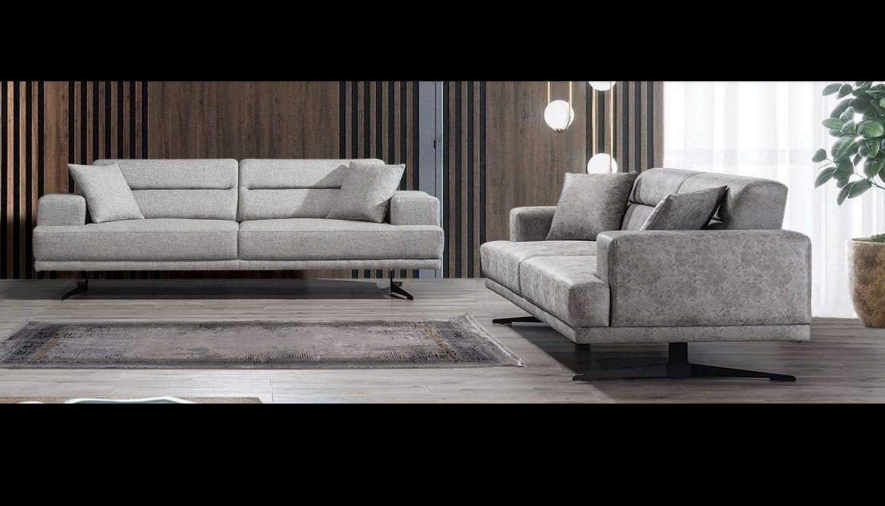 JVmoebel Wohnzimmer-Set, Sofagarnitur 3+3 Sitzer Garnitur Sofa Sofas Leder Polster Design Sitz