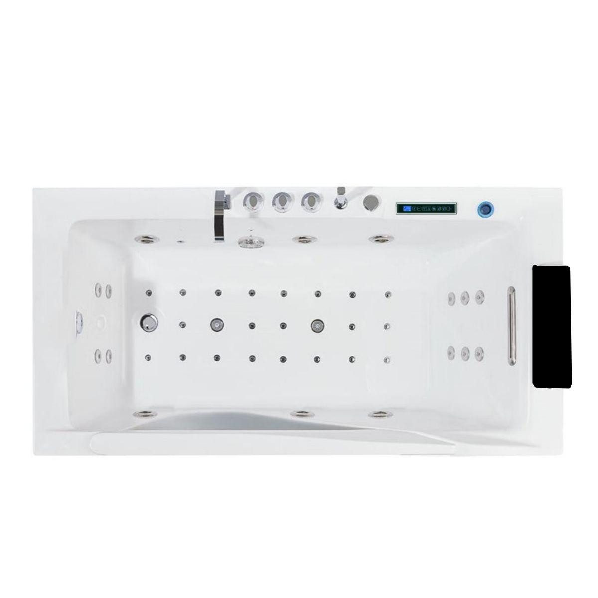 Duwilux Whirlpool-Badewanne Whirlpool 1 Per 180x90 Denver Badewanne Whirlwanne VOLLAUSSTATTUNG, (1-tlg), Heizung