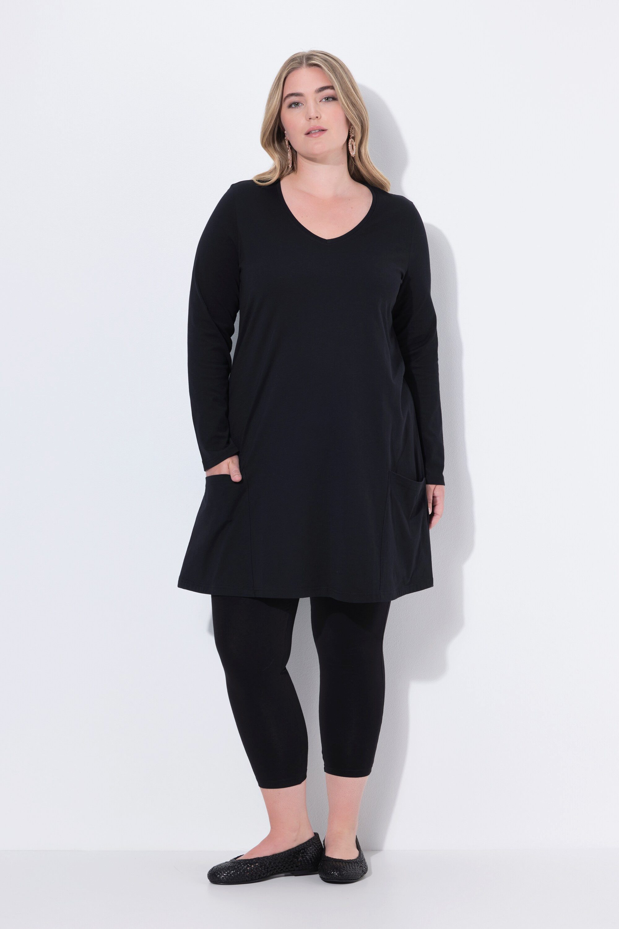 Ulla Popken Longshirt Longshirt Taschen A-Linie günstig online kaufen