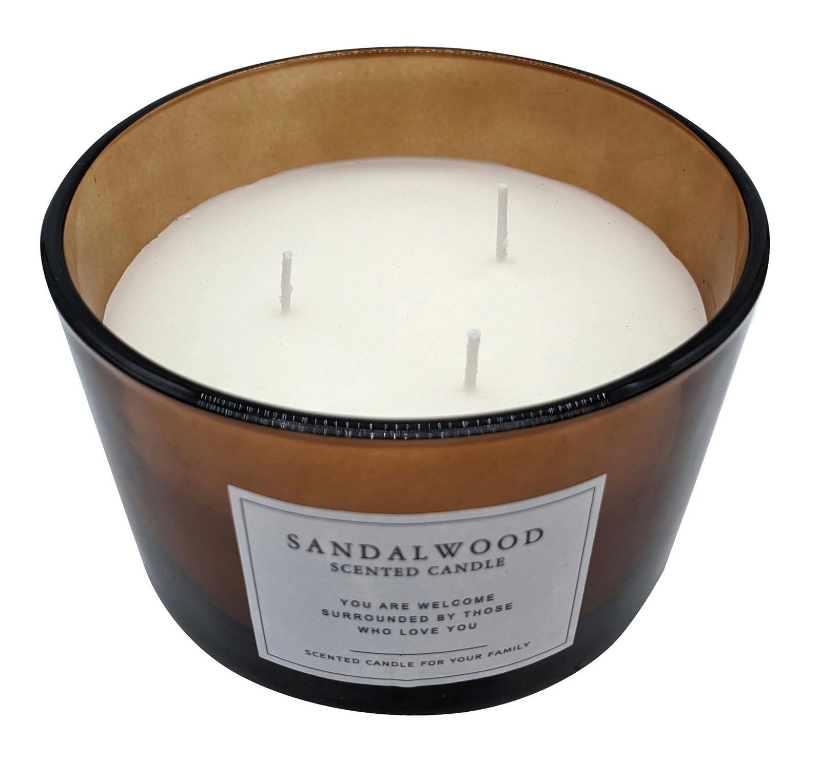 Spetebo Duftkerze 3 Docht Kerze im Glas - Duft Kerze - SANDELHOLZ (Stück, 1 günstig online kaufen