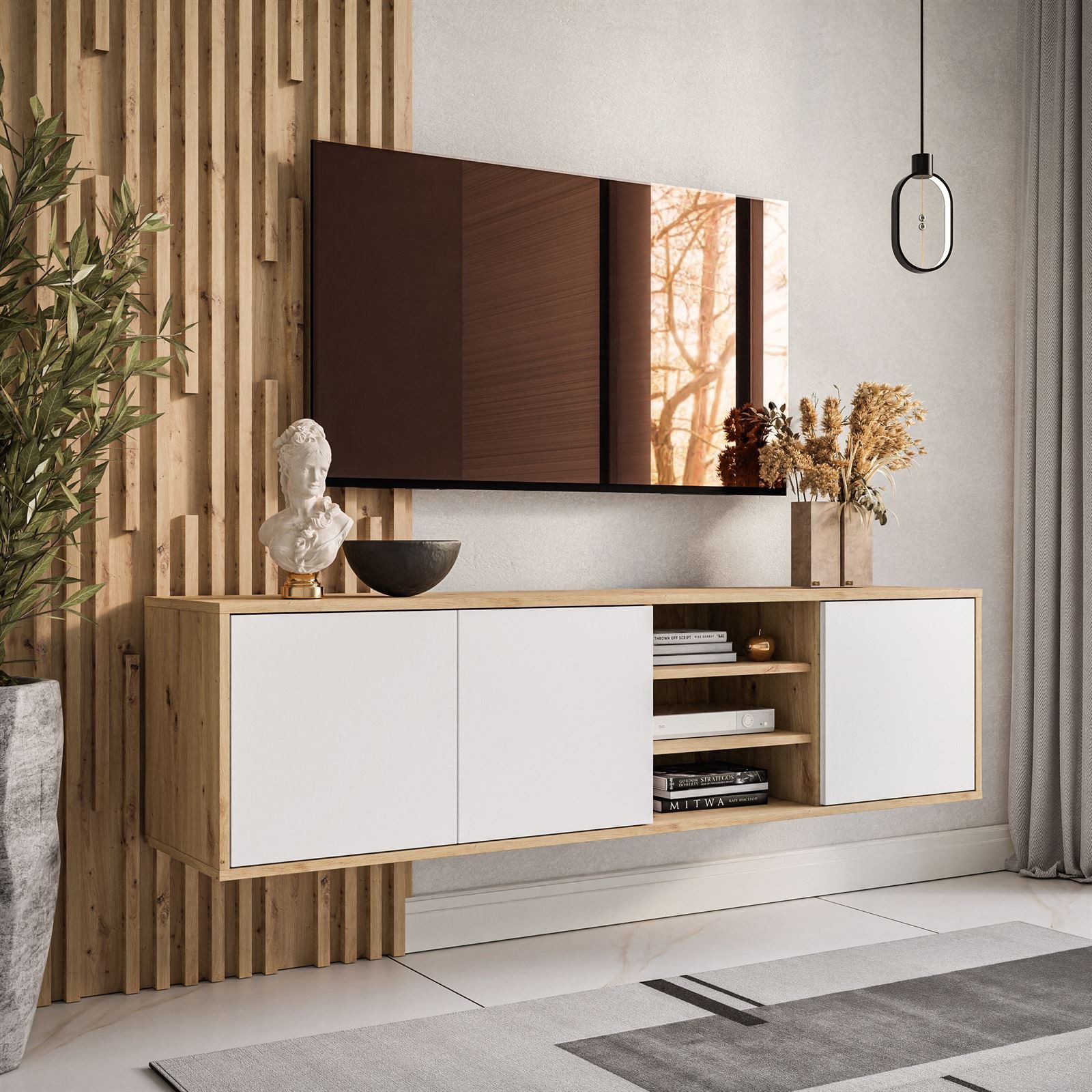 Lookway TV-Schrank SANAYI LOFT Hängendes Modell mit Ablage Breite: 156 cm günstig online kaufen