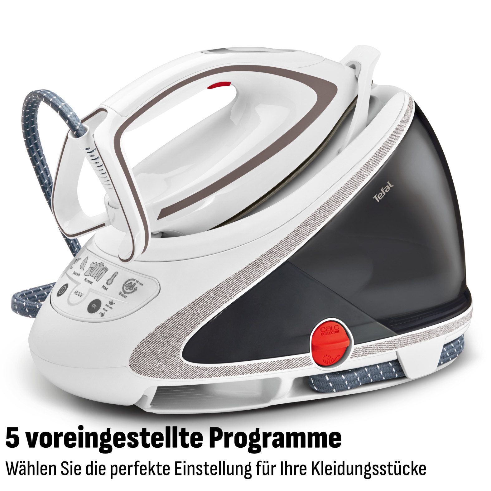 Tefal Dampfbügelstation Pro Express Ultimate, 7,7 Bar, 2600 Watt, Kalk-Kollektor, 1900 ml Wassertank, 155 g/Min. Dampfleistung, 500 g/Min. extra Dampfstoß, GV9567