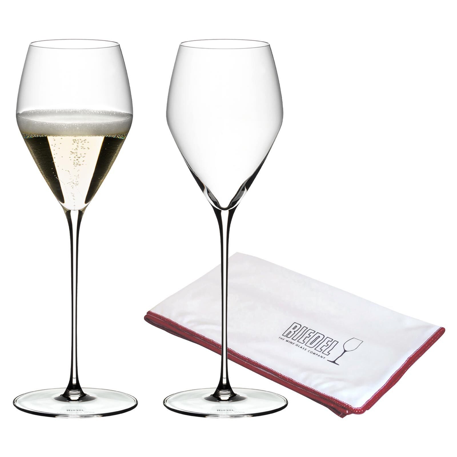 Champagnerglas Veloce Champagner Gläser + Poliertuch 327 ml