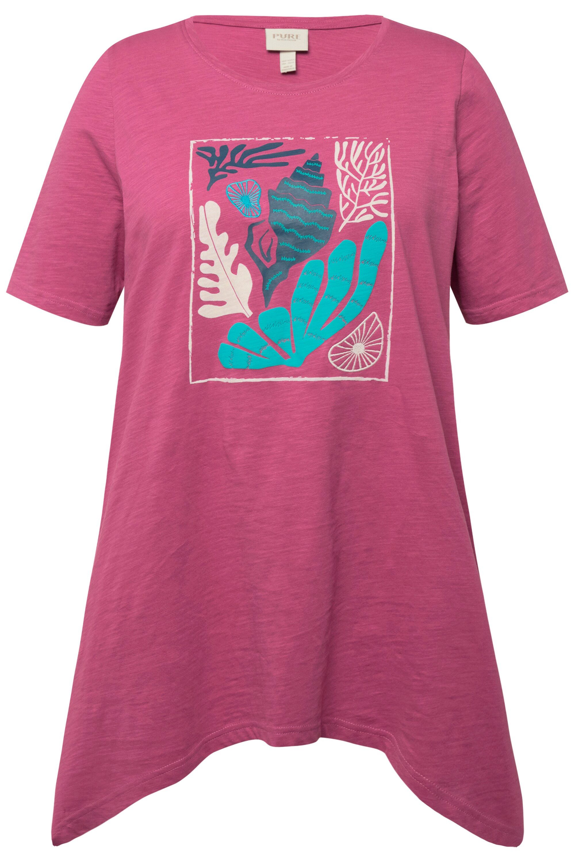 Ulla Popken T-Shirt T-Shirt Korallen V-Ausschnitt günstig online kaufen