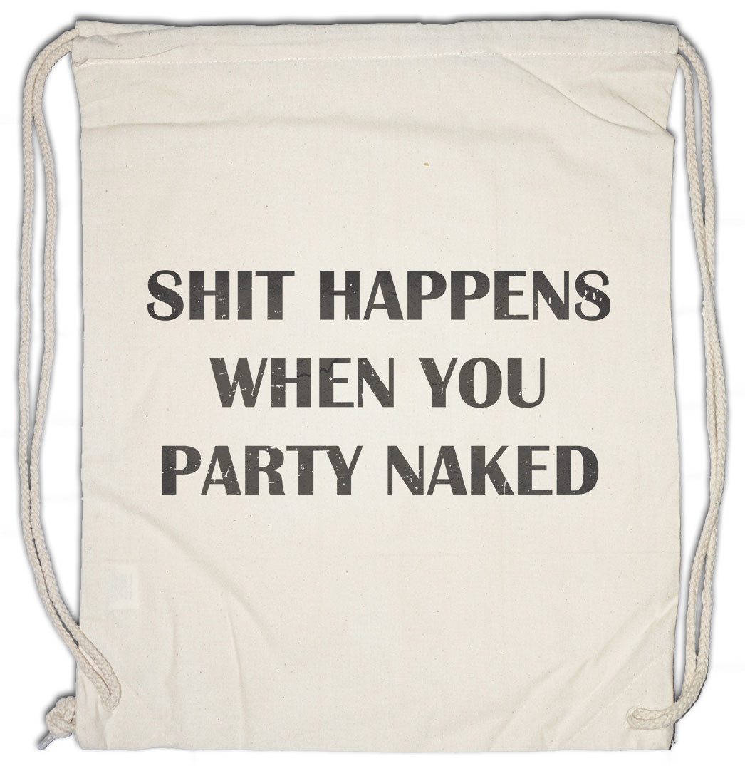 Turnbeutel Shit Happens When You Party Naked Turnbeutel X-Mas Bad Weihnachtsmann