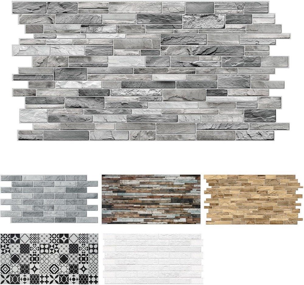 MDEKOR 3D Wandpaneel PVC Wandverkleidung 48,5x96 cm für Küche, Badи больше, (10-tlg) Model 0004, 10 Stück = 4,7 m2